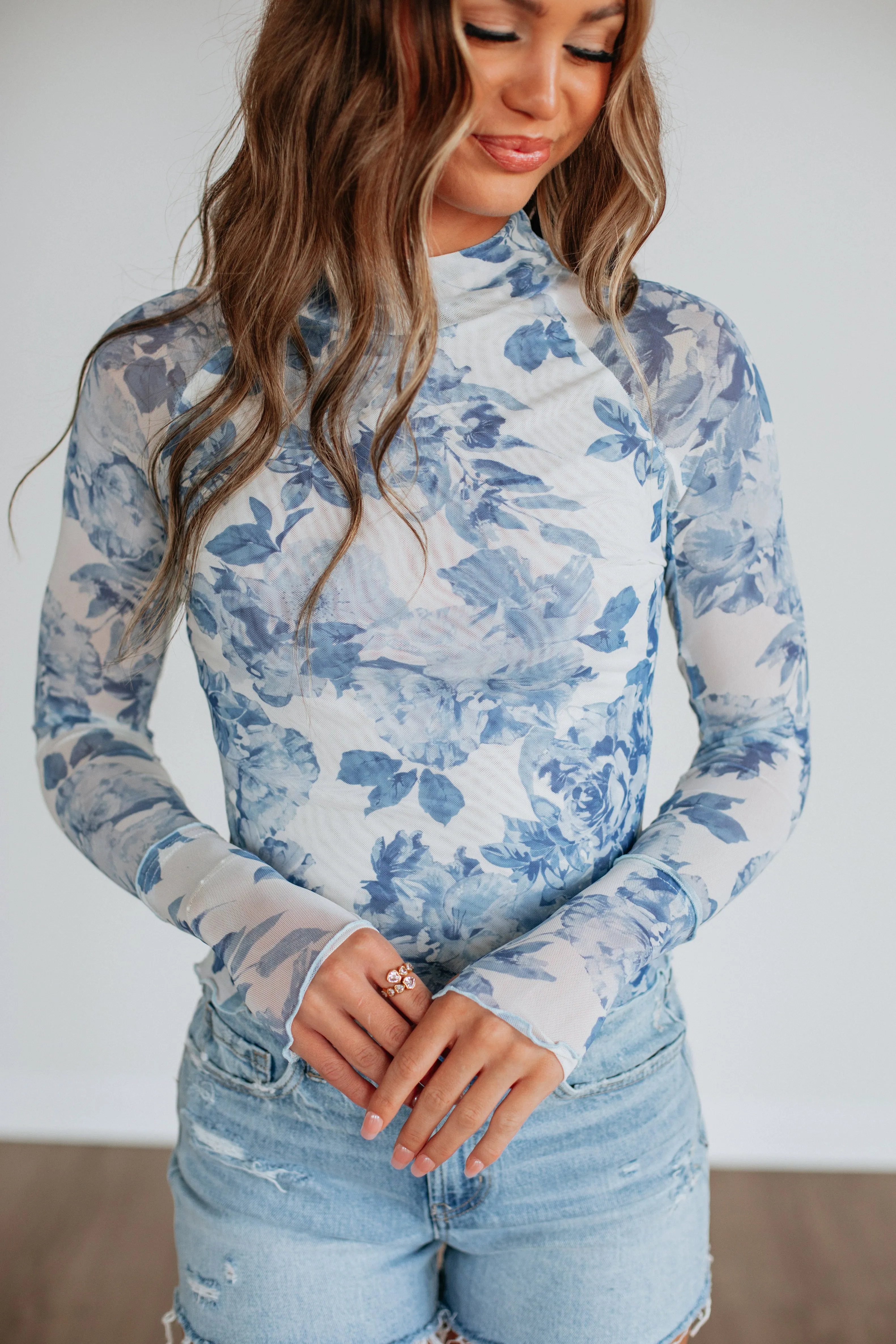Charlotte Floral Mesh Top sold by Wild Oak Boutique product image thumbnail 2