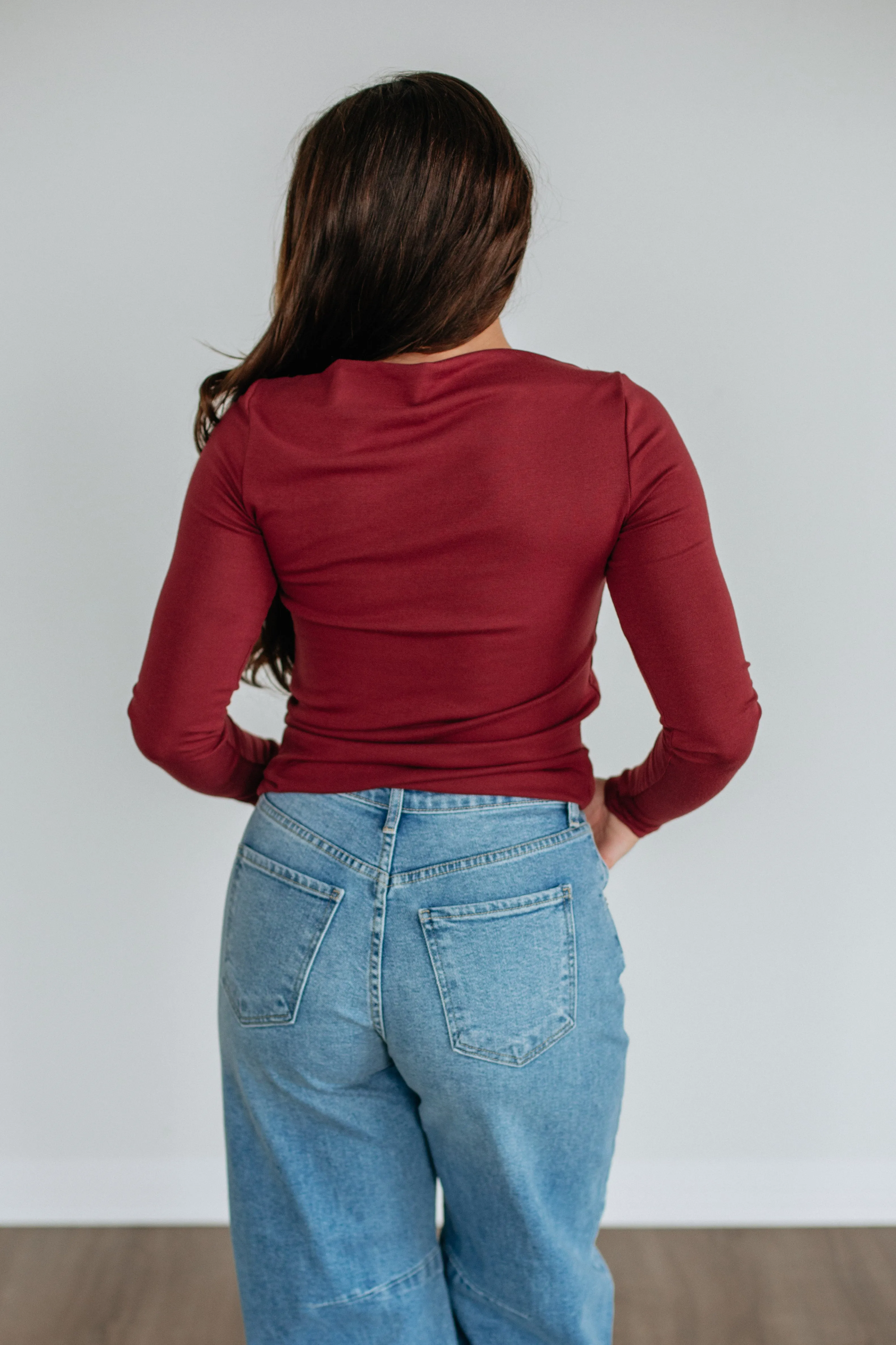 Audra Basic Top - Mulberry sold by Wild Oak Boutique product image thumbnail 5