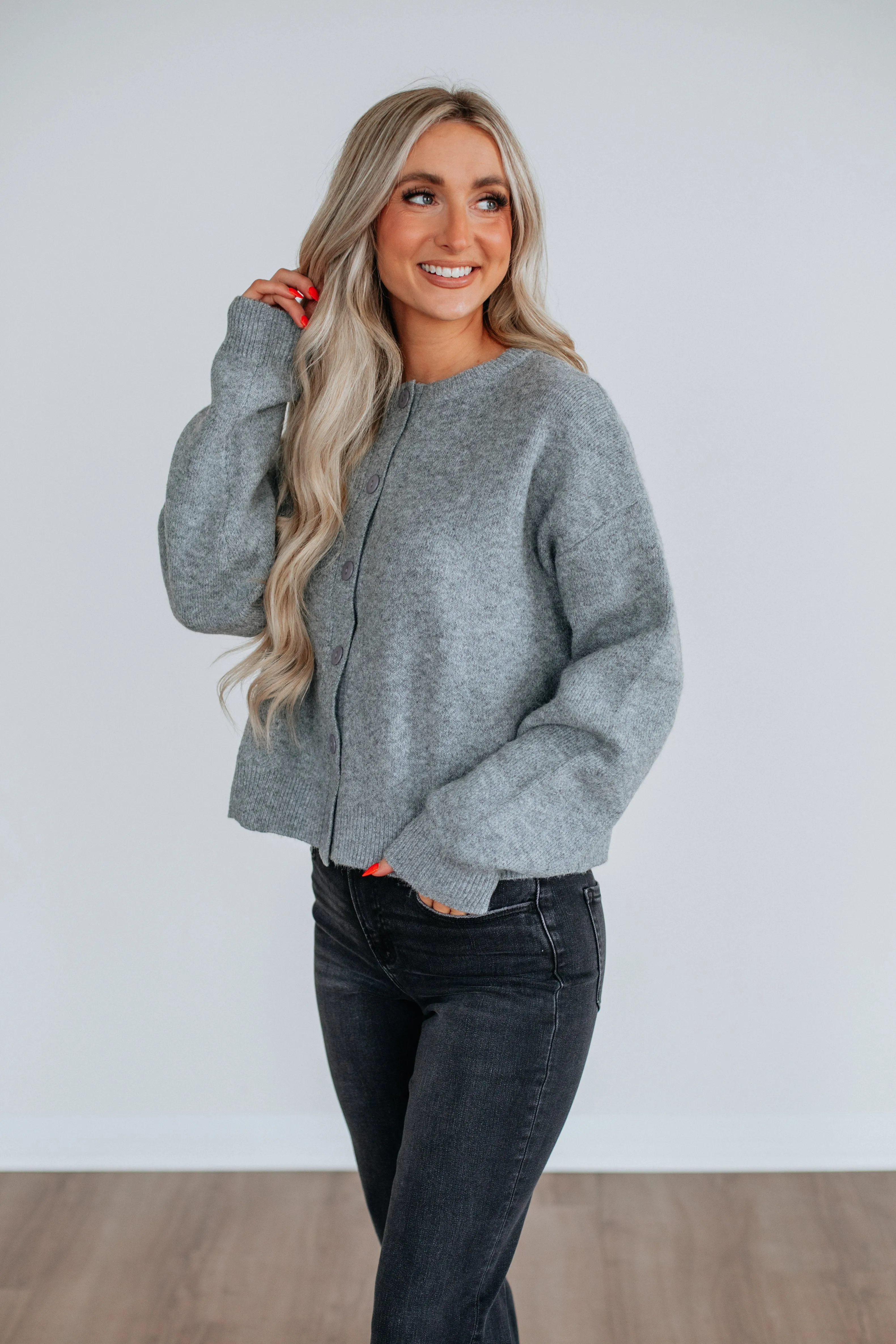 Kassi Cardigan - Heather Grey sold by Wild Oak Boutique product image thumbnail 2