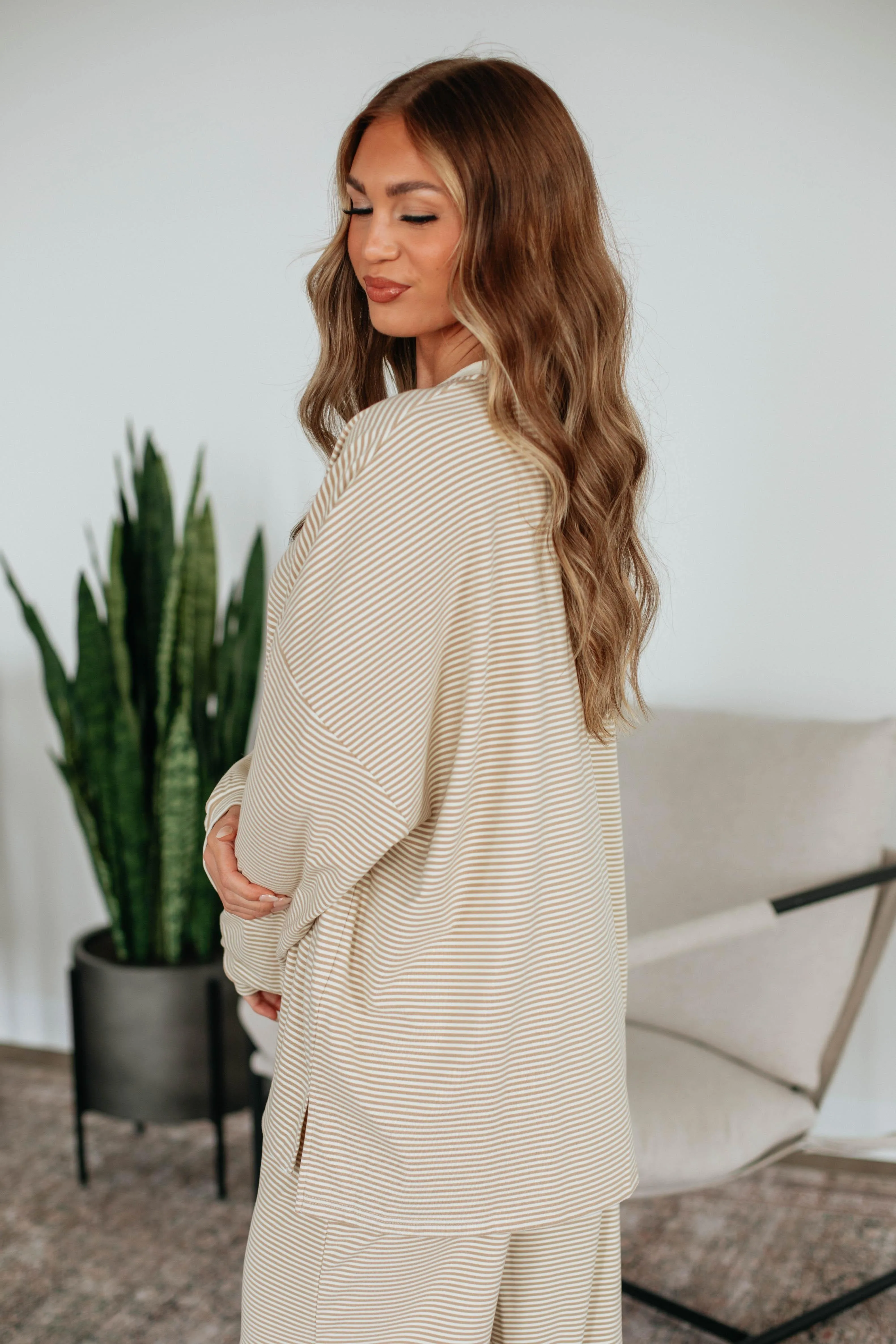 Cayla Striped Top - Beige Mix sold by Wild Oak Boutique product image thumbnail 3