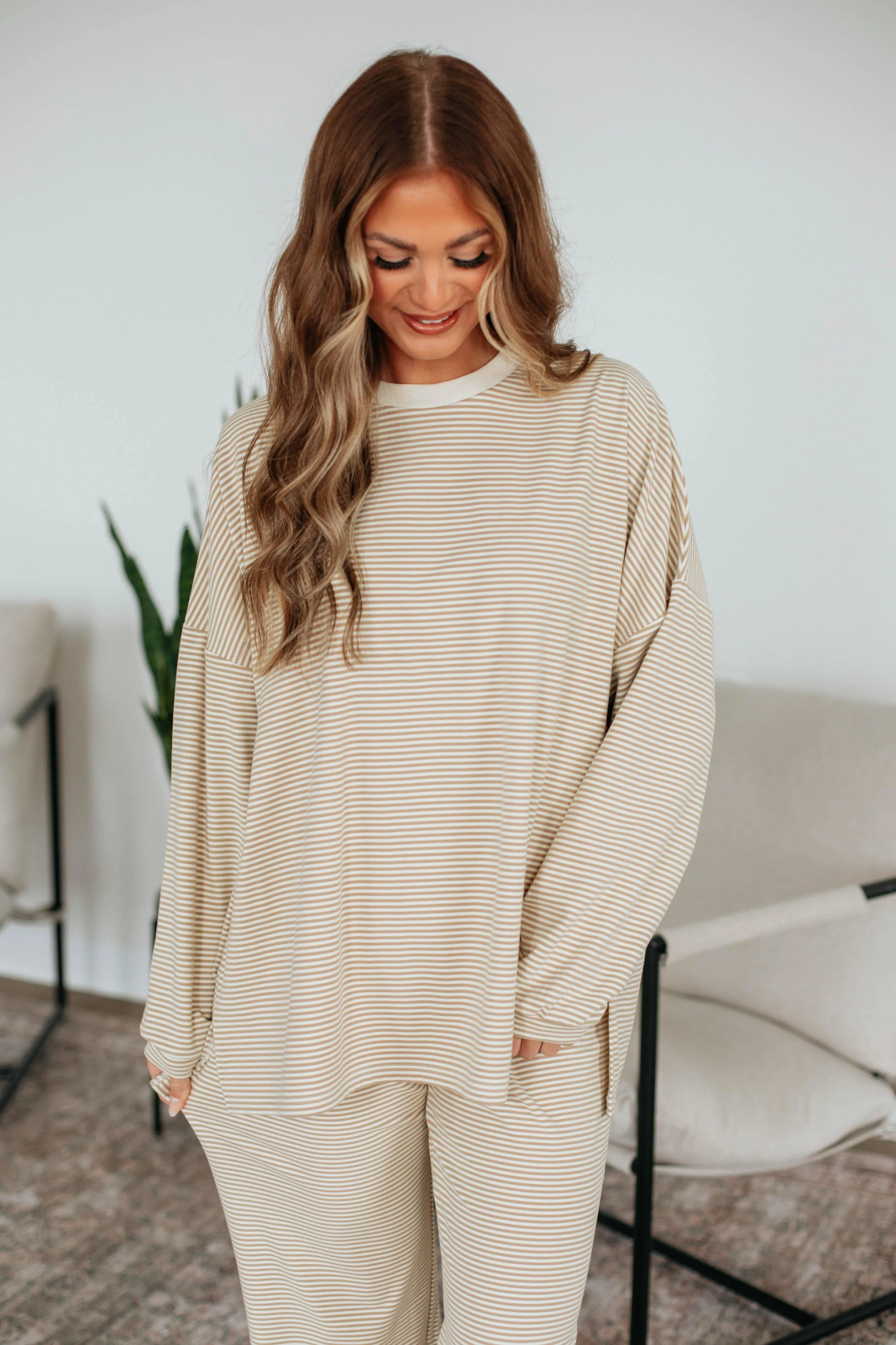 Cayla Striped Top - Beige Mix sold by Wild Oak Boutique product image thumbnail 4