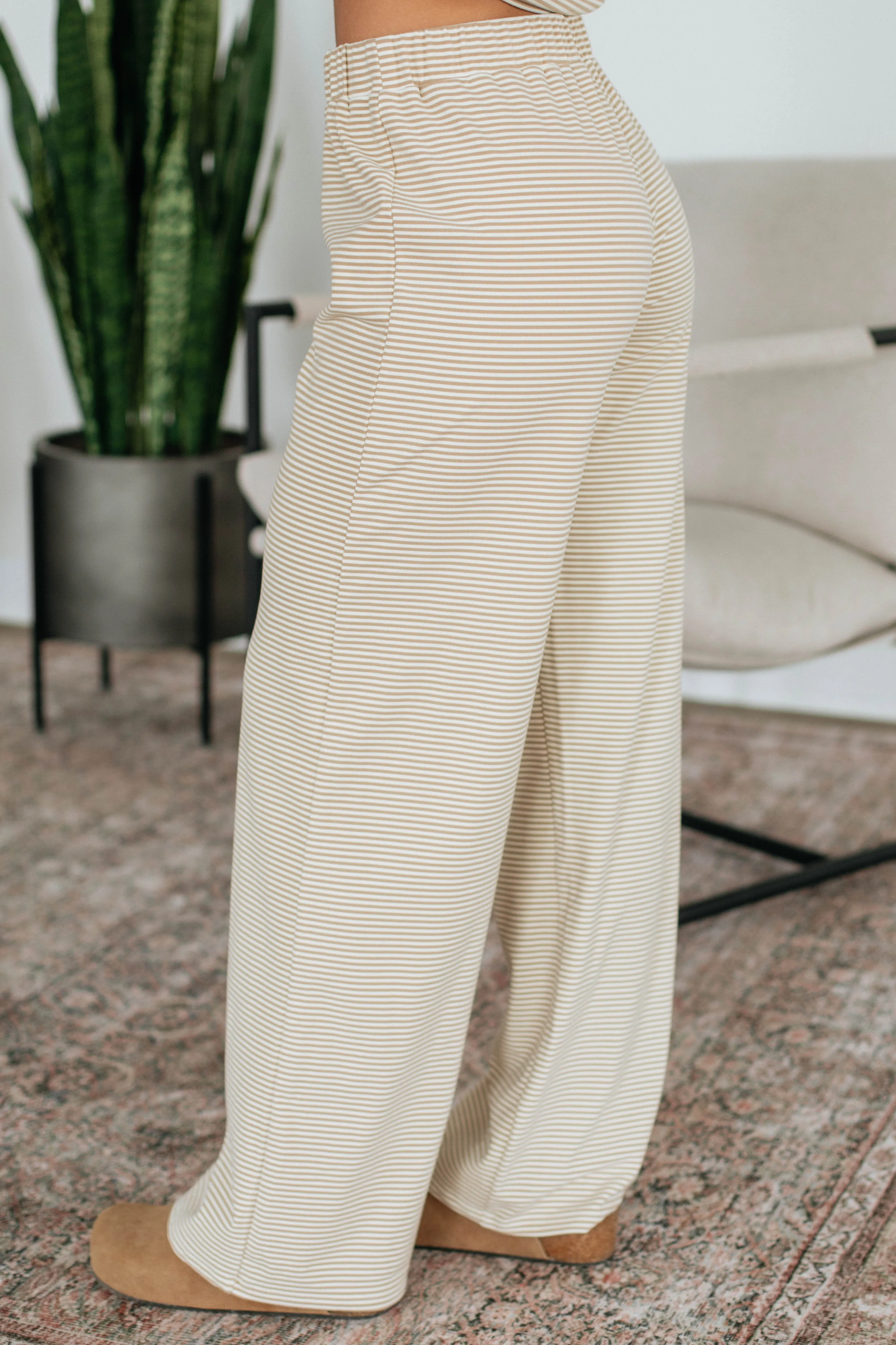 Cayla Striped Pants - Beige Mix sold by Wild Oak Boutique product image thumbnail 4
