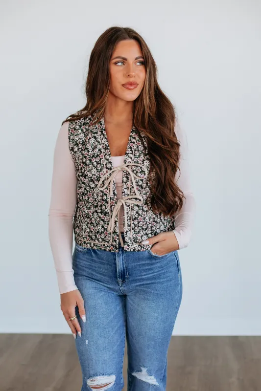 Ruth Floral Quilted Vest made by Wishlist