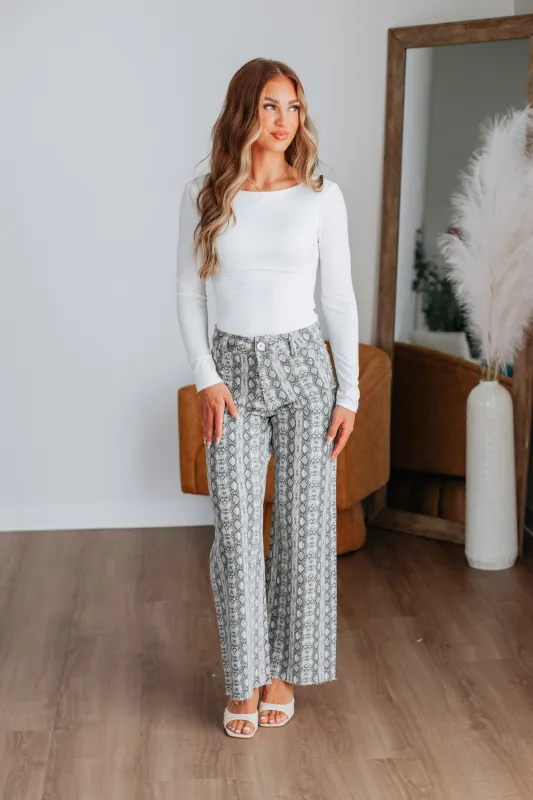 Scale Back Wide Leg Pants sold by Wild Oak Boutique