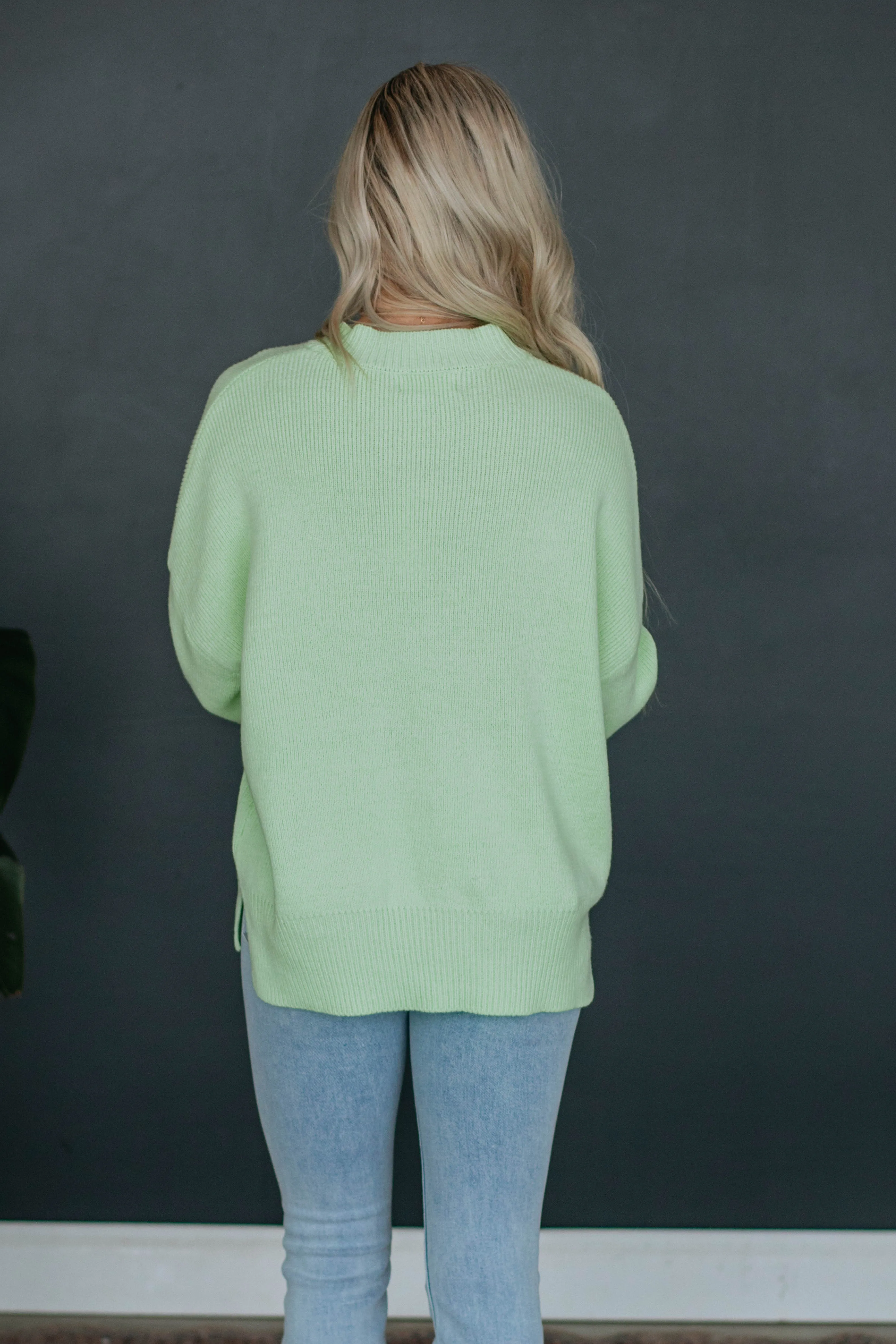 Chelsea Mock Neck Sweater - Keylime sold by Wild Oak Boutique product image thumbnail 4