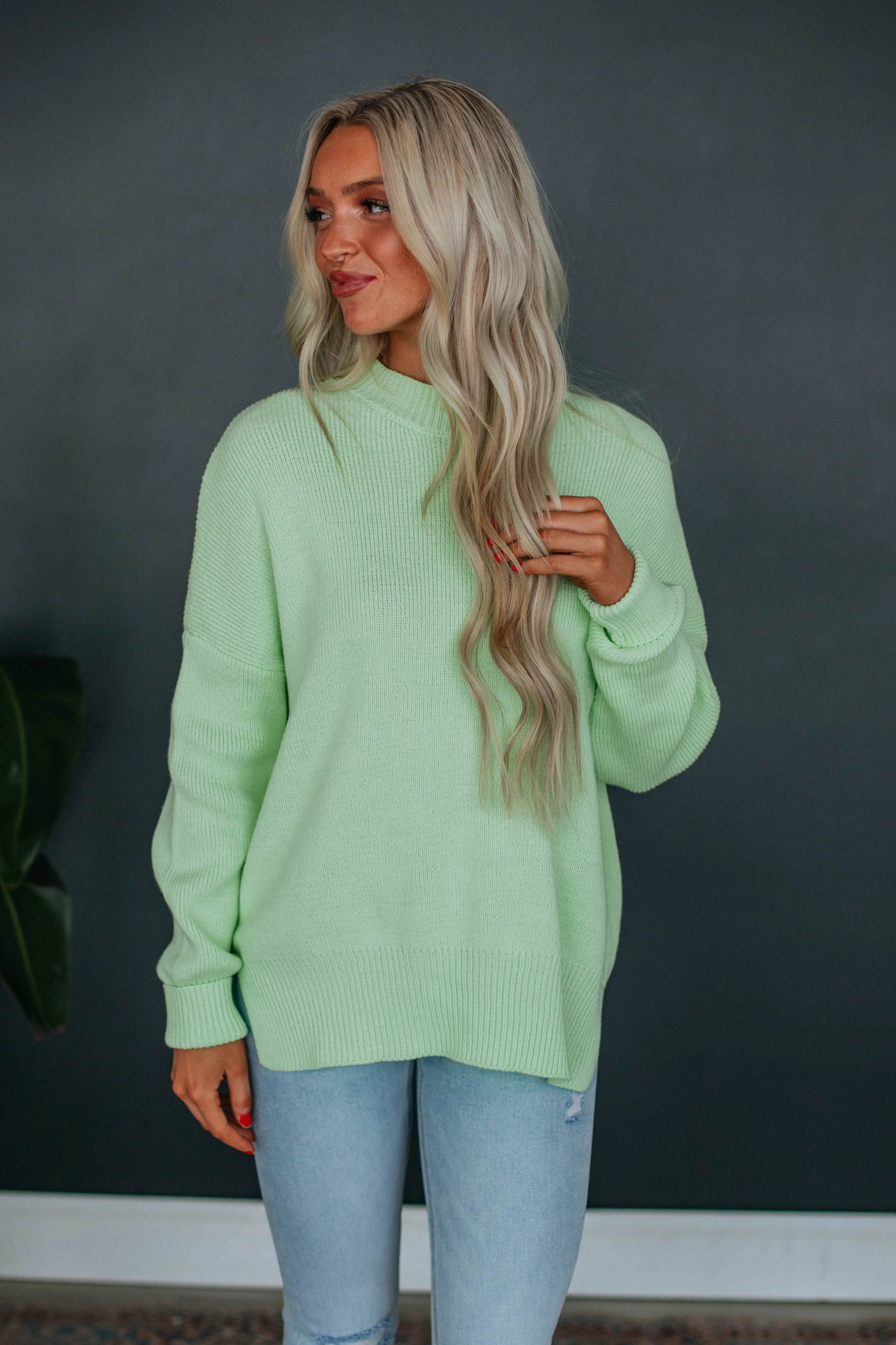 Chelsea Mock Neck Sweater - Keylime sold by Wild Oak Boutique product image thumbnail 5