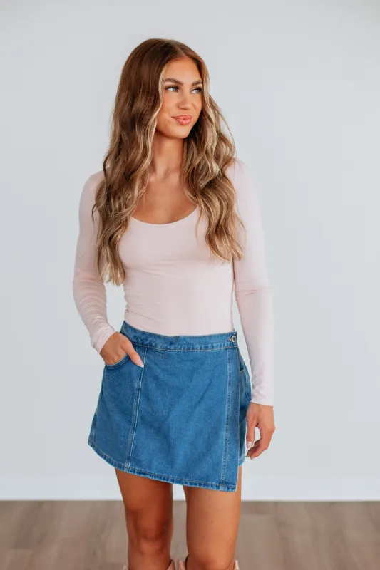Siyana Denim Skort sold by Wild Oak Boutique