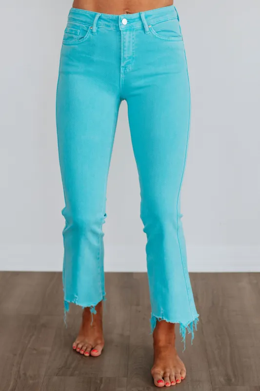 Emberly Mica Jeans - Cyan sold by Wild Oak Boutique