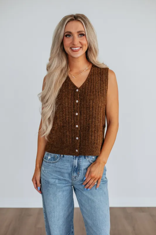 Mina Sweater Vest - Bark sold by Wild Oak Boutique