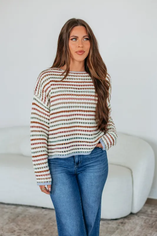 Inez Striped Sweater sold by Wild Oak Boutique