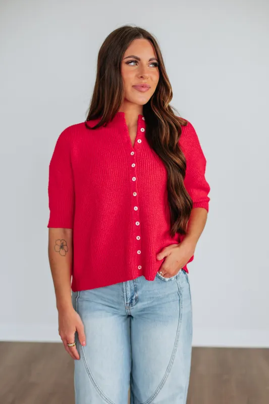 Auden Sweater Top - Cherry sold by Wild Oak Boutique