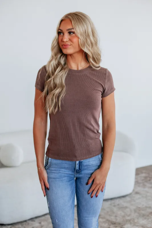 Thorne Ribbed Top - Espresso sold by Wild Oak Boutique