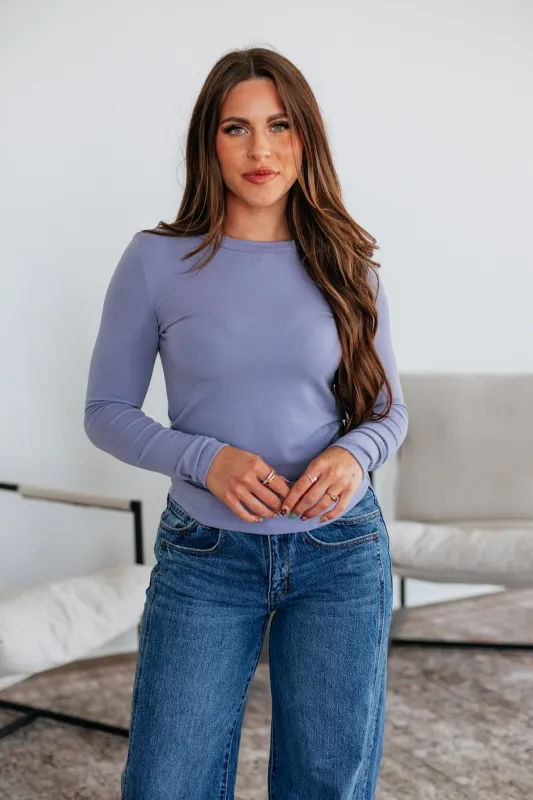 Penny Long Sleeve Top - Periwinkle sold by Wild Oak Boutique