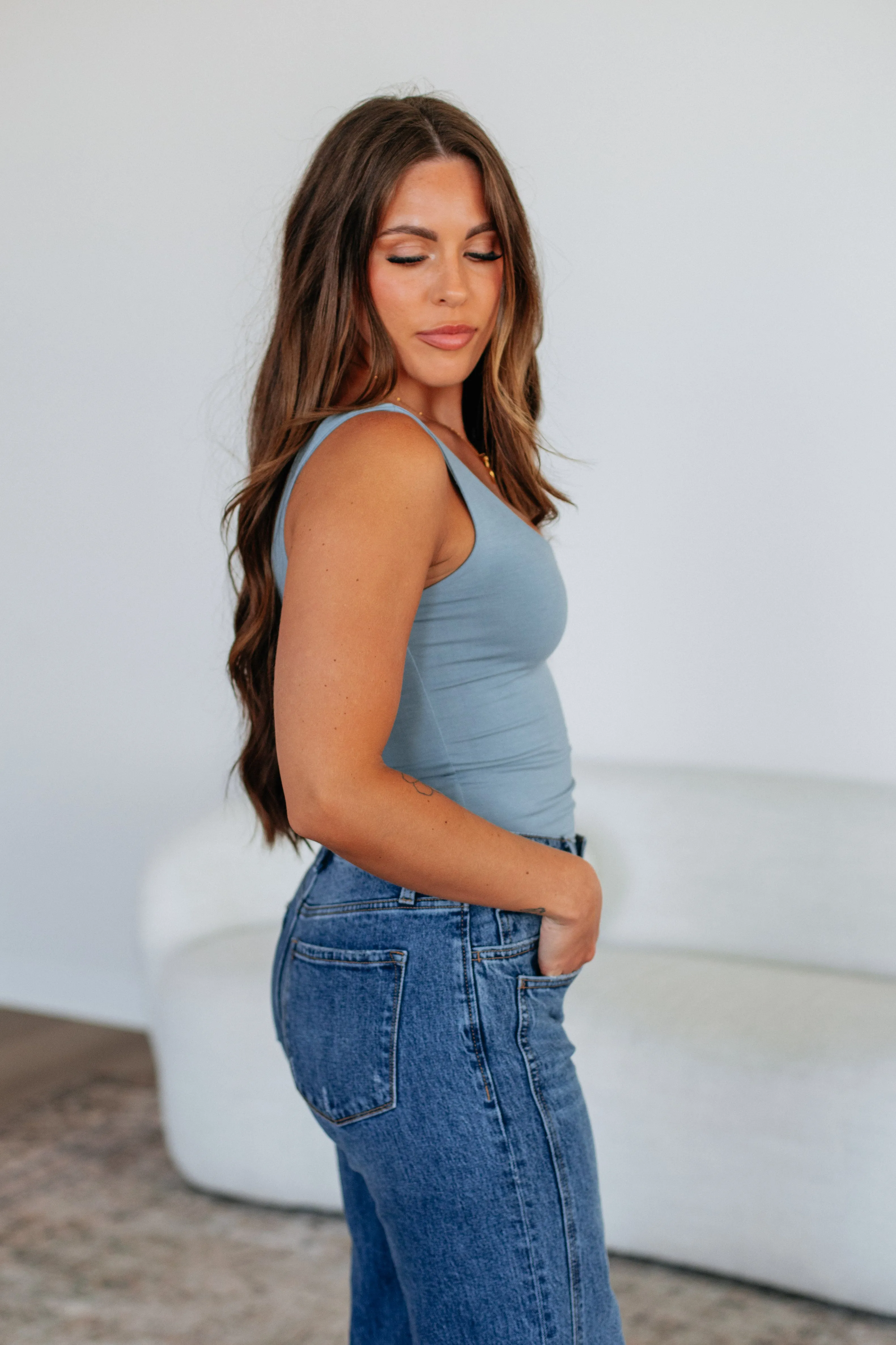 Delta Basic Tank - Slate Blue sold by Wild Oak Boutique product image thumbnail 3