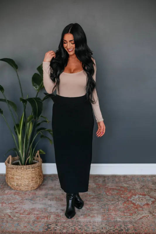 Karina Midi Skirt - Black sold by Wild Oak Boutique