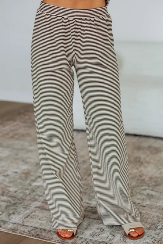 Cayla Striped Pants - Espresso Mix sold by Wild Oak Boutique
