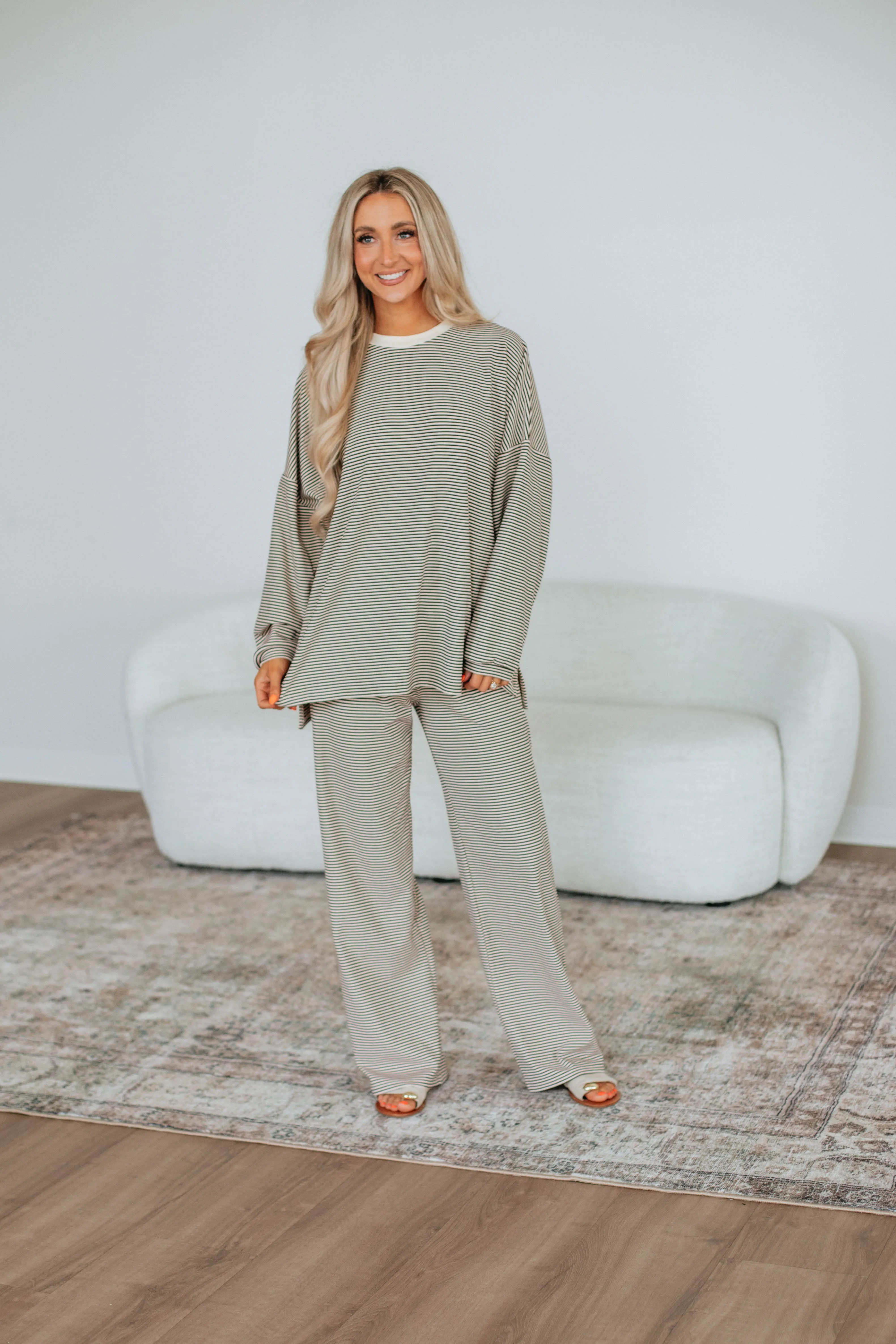 Cayla Striped Pants - Espresso Mix sold by Wild Oak Boutique product image thumbnail 2