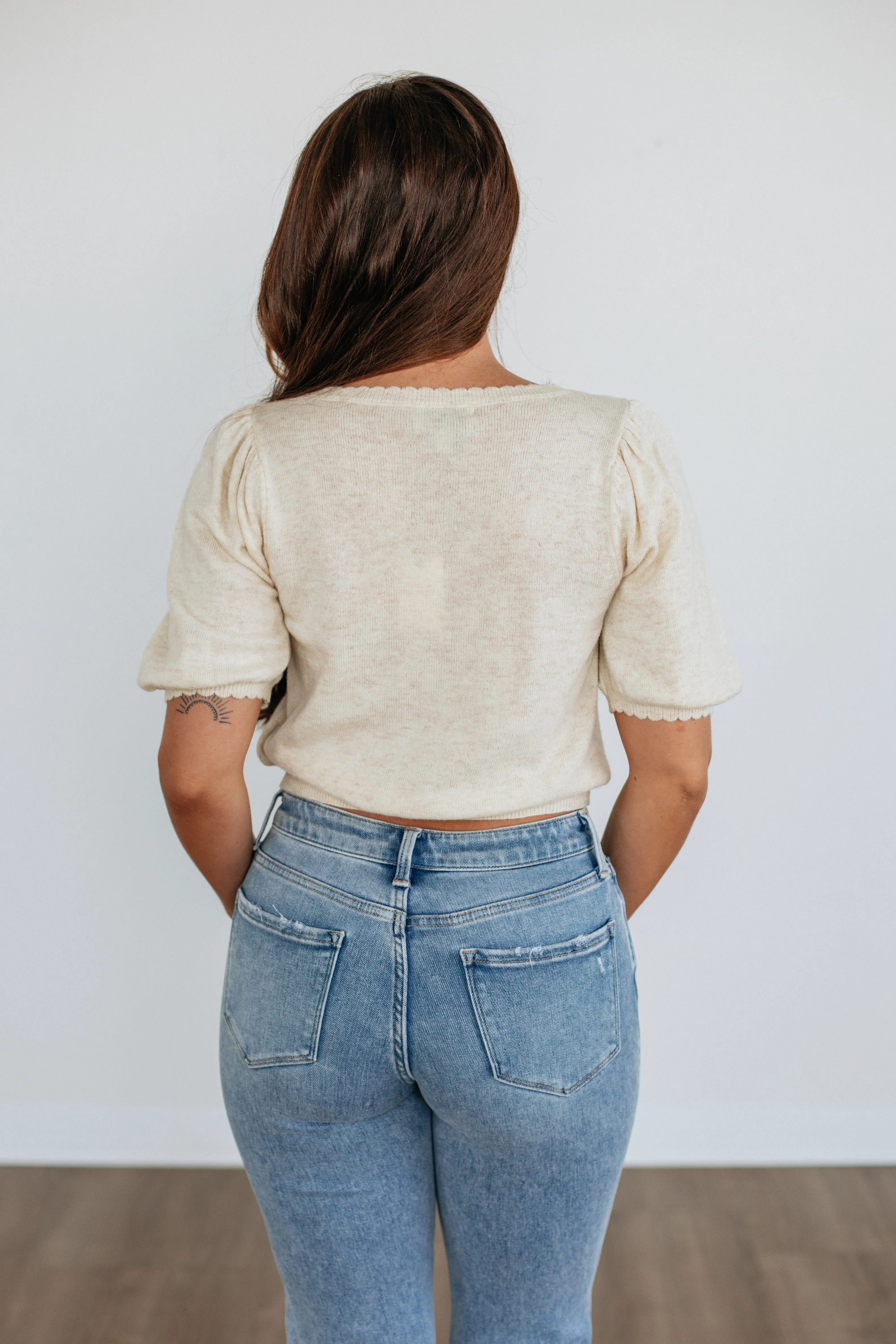 Neriah Cardigan Top - Beige sold by Wild Oak Boutique product image thumbnail 4