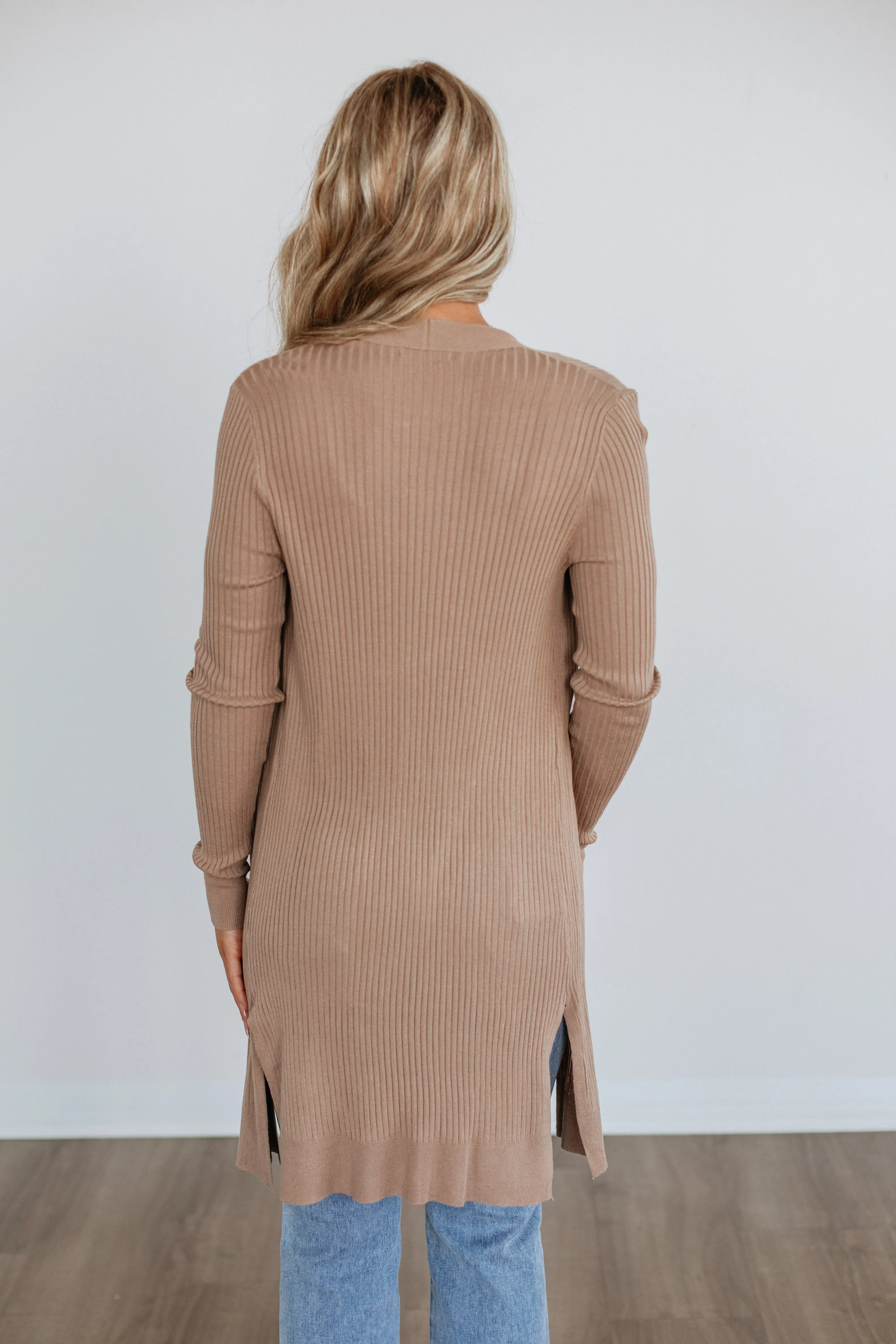 Maylin Ribbed Cardigan - Light Mocha sold by Wild Oak Boutique product image thumbnail 5