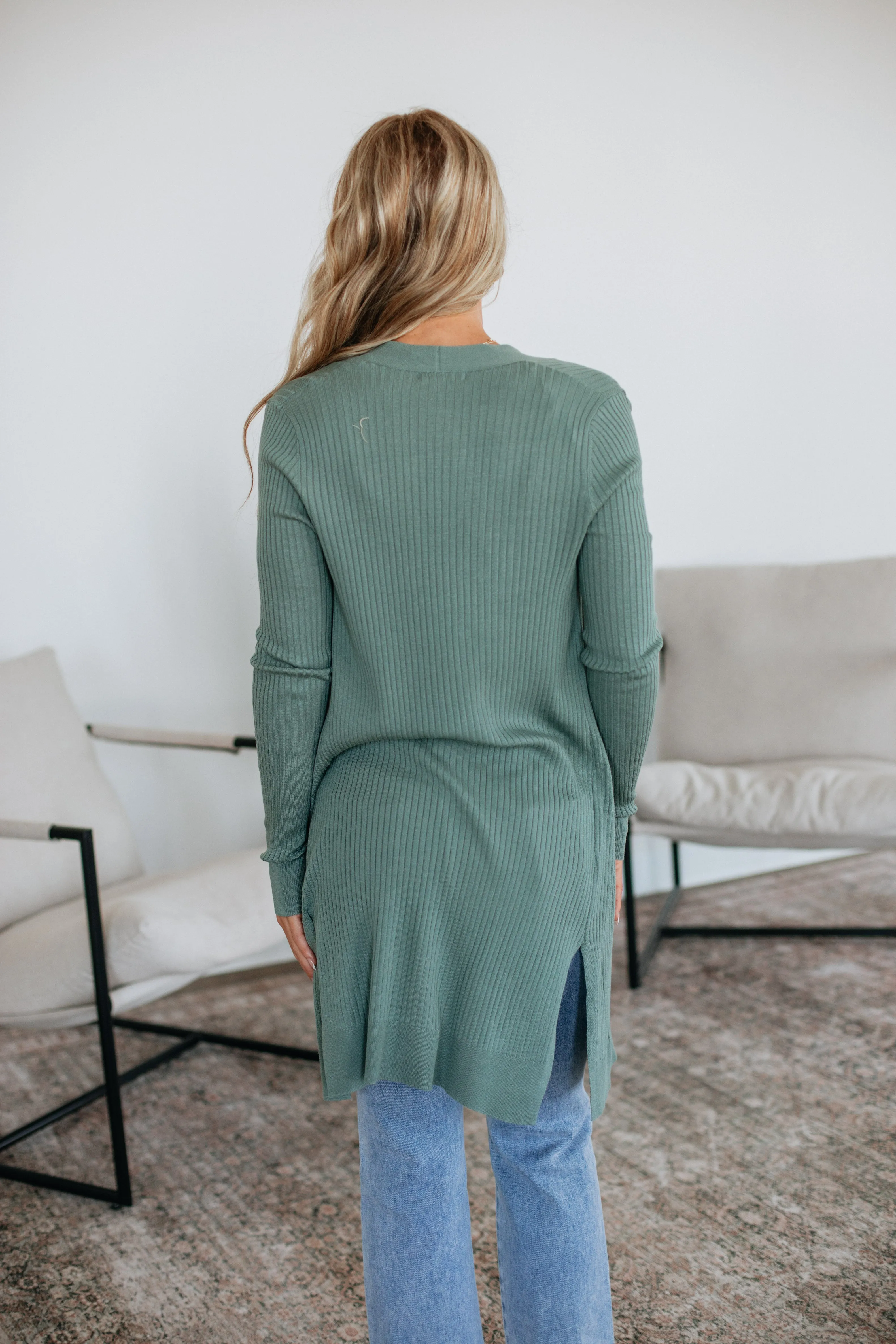 Maylin Ribbed Cardigan - Jade sold by Wild Oak Boutique product image thumbnail 5