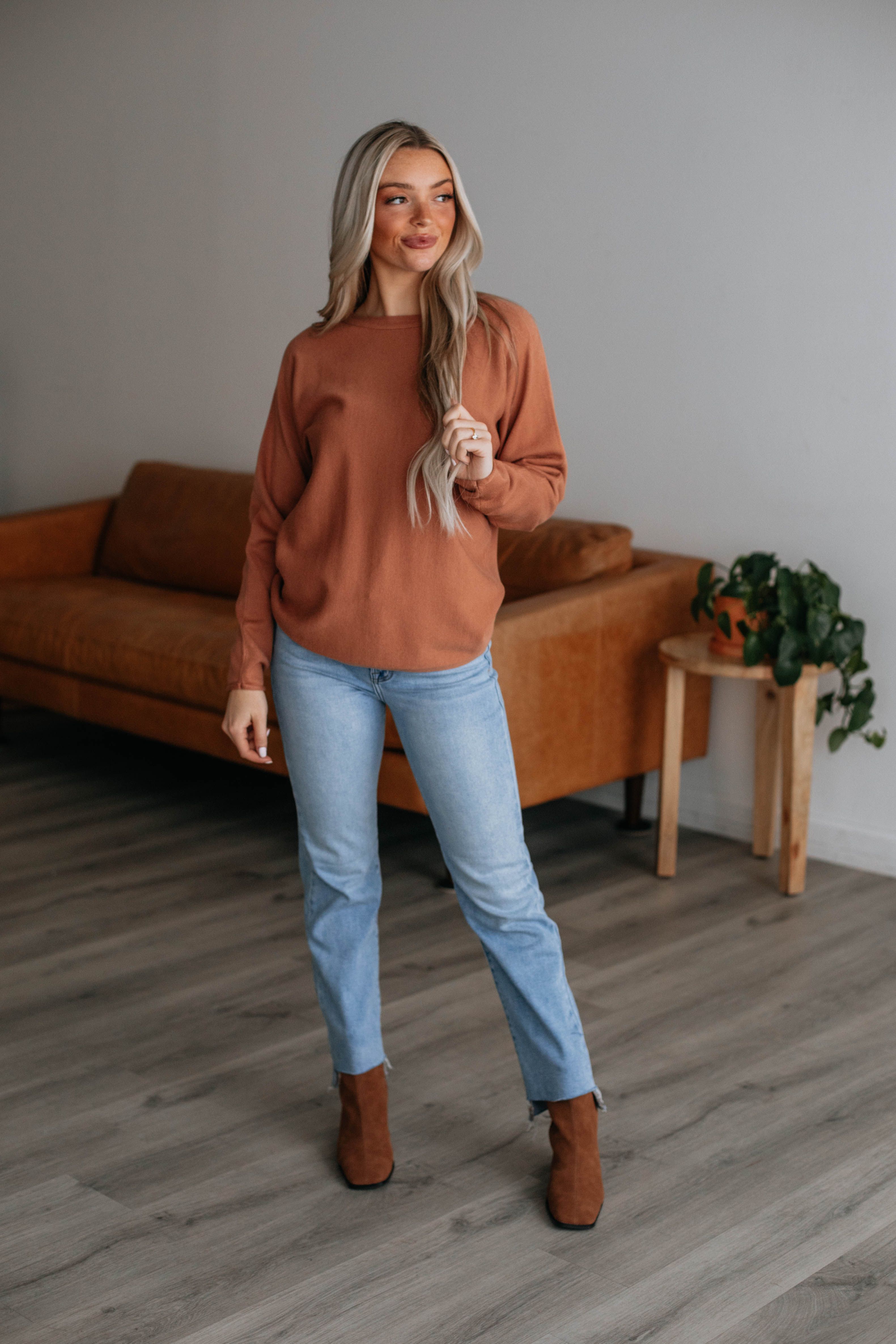 Brylee Lightweight Sweater - Clay sold by Wild Oak Boutique product image thumbnail 3