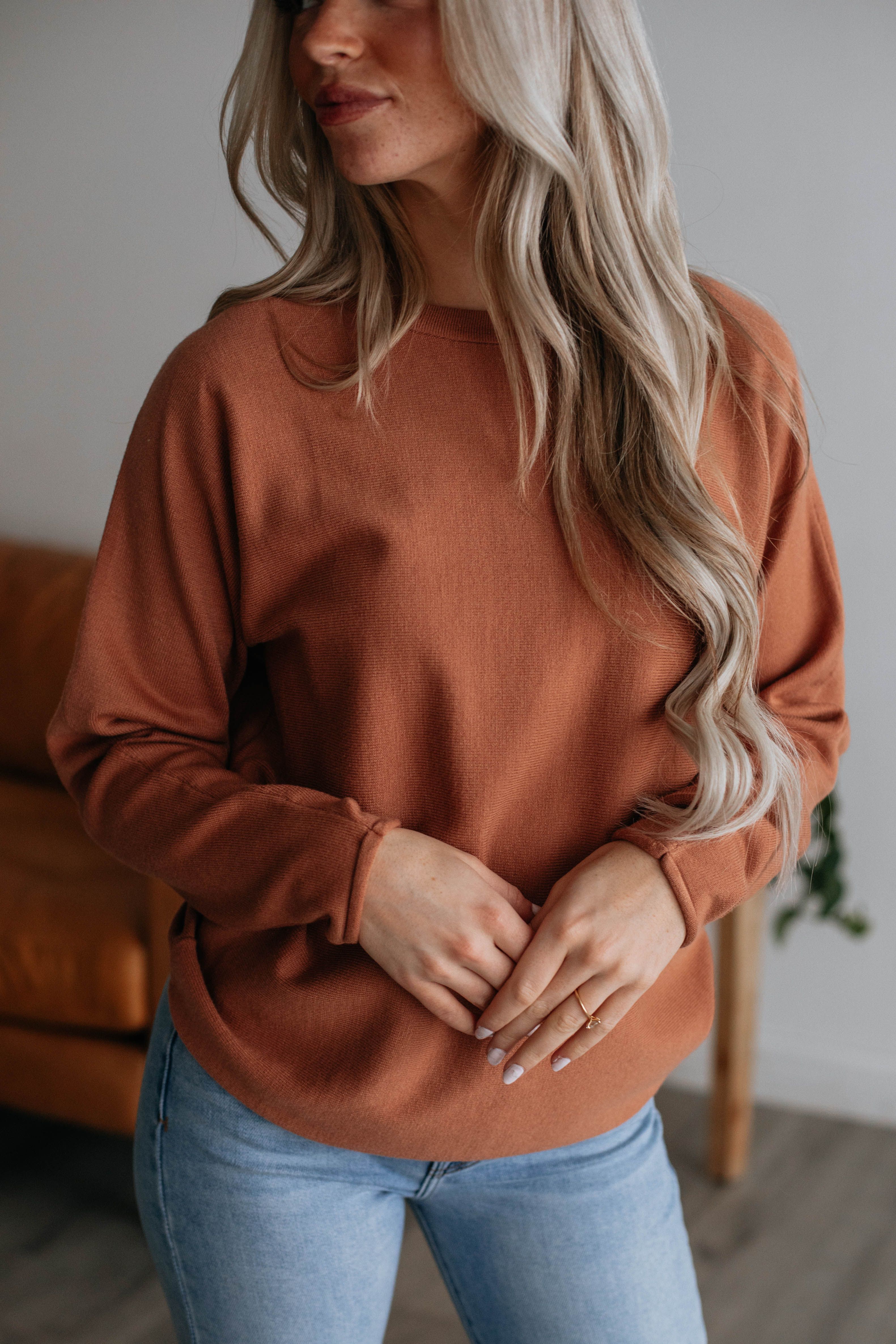 Brylee Lightweight Sweater - Clay sold by Wild Oak Boutique product image thumbnail 2