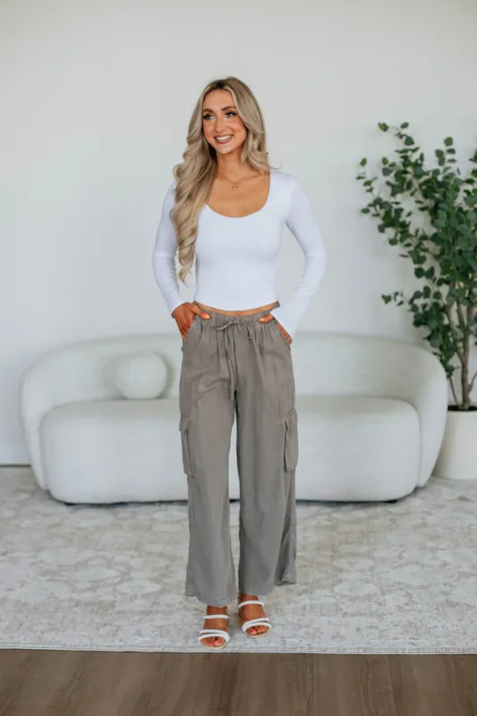 Wylie Cargo Pants - Taupe sold by Wild Oak Boutique