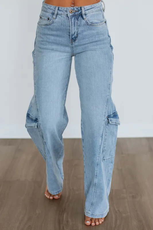 Kaycee Mica Cargo Jeans sold by Wild Oak Boutique