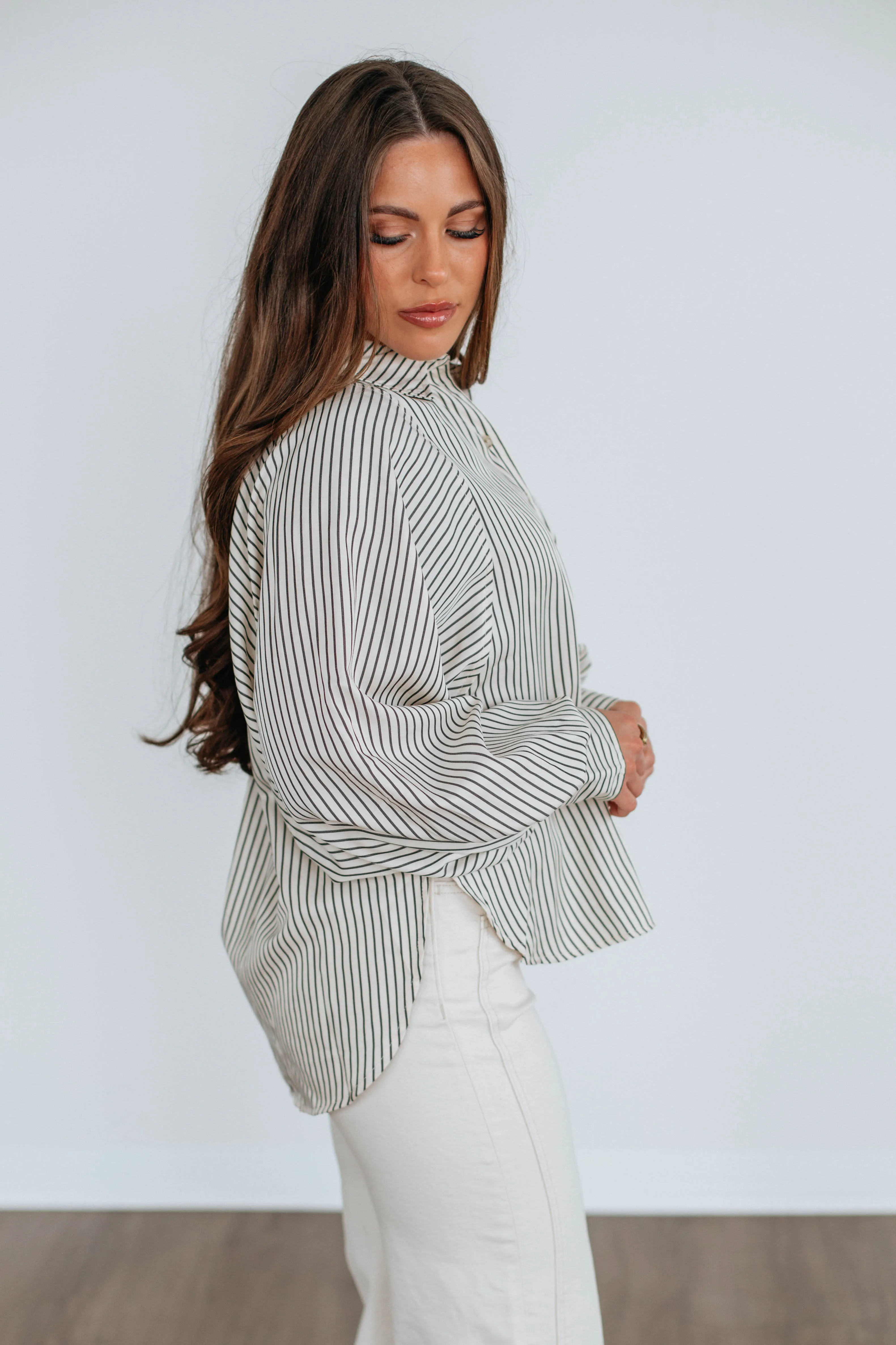 Rigley Striped Button Down sold by Wild Oak Boutique product image thumbnail 2