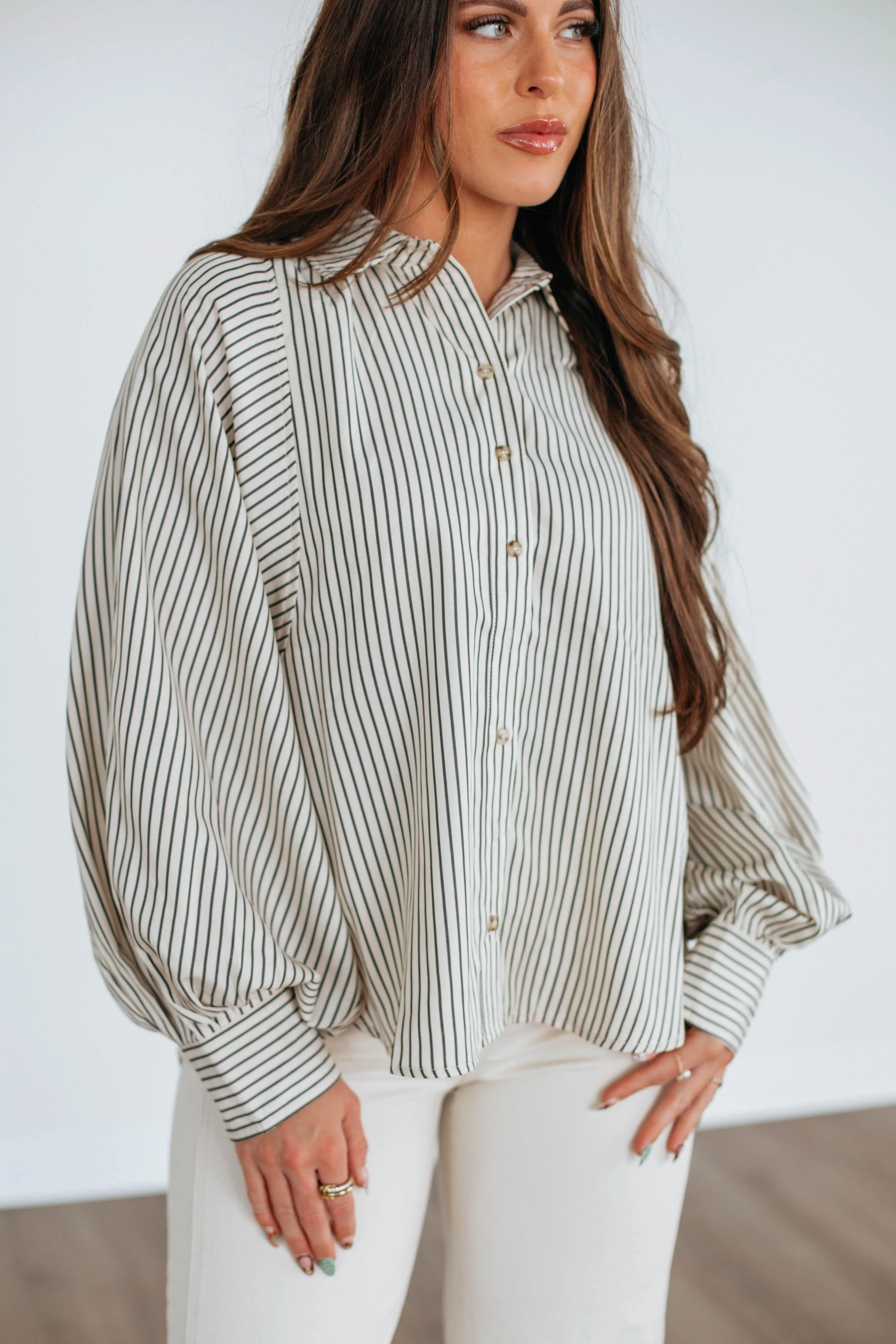 Rigley Striped Button Down sold by Wild Oak Boutique product image thumbnail 4