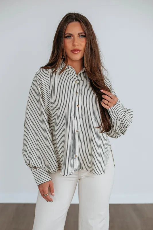 Rigley Striped Button Down sold by Wild Oak Boutique