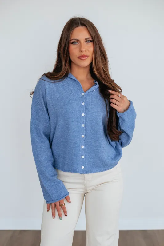 Brooke Cardigan - Dusty Blue made by Things Between