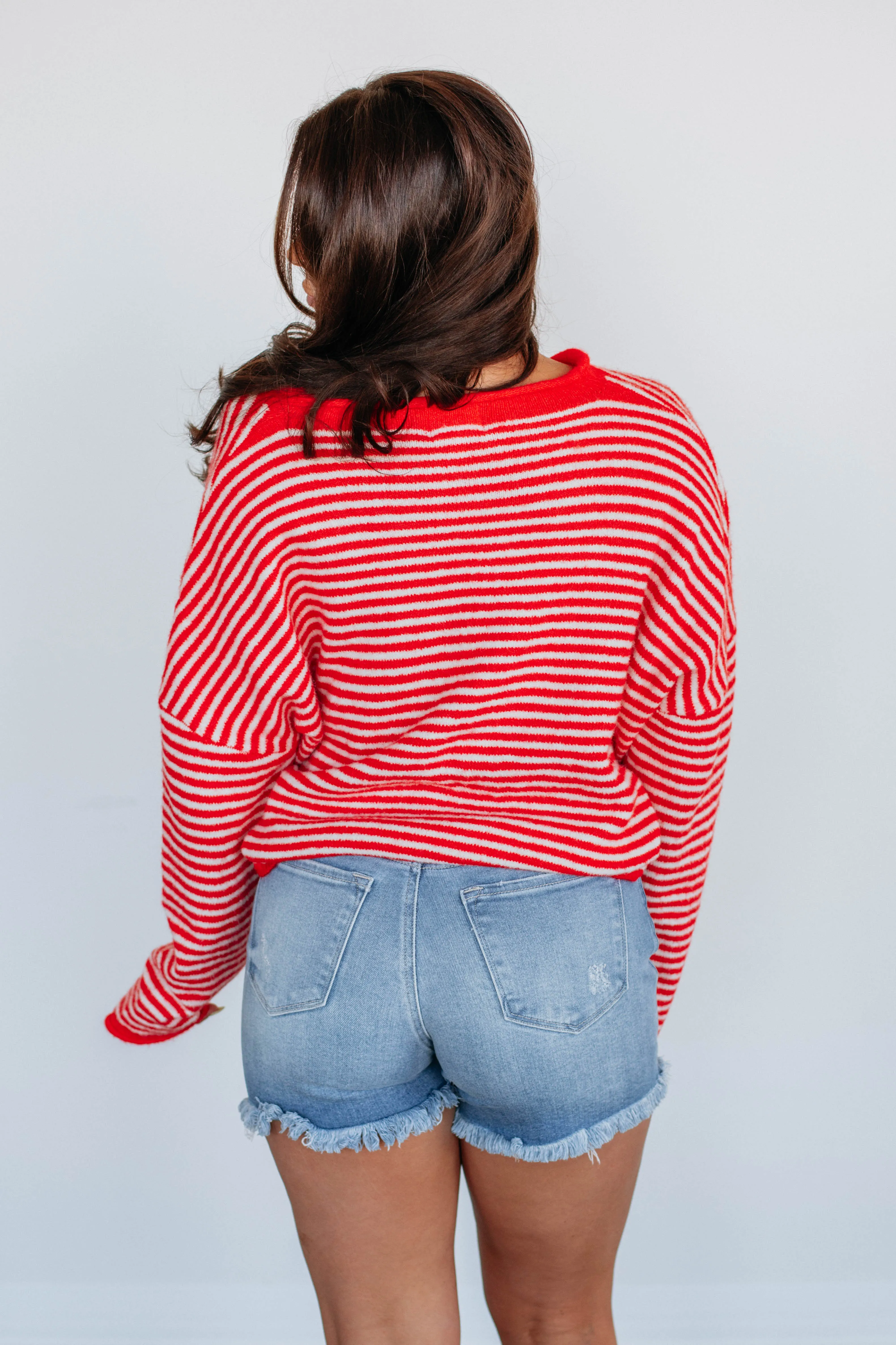Zoelle Striped Cardigan - Red Mix sold by Wild Oak Boutique product image thumbnail 5