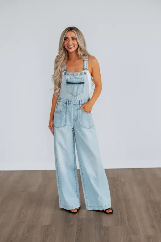 Dylan Hidden Denim Overalls - Vintage Light Wash made by Hidden
