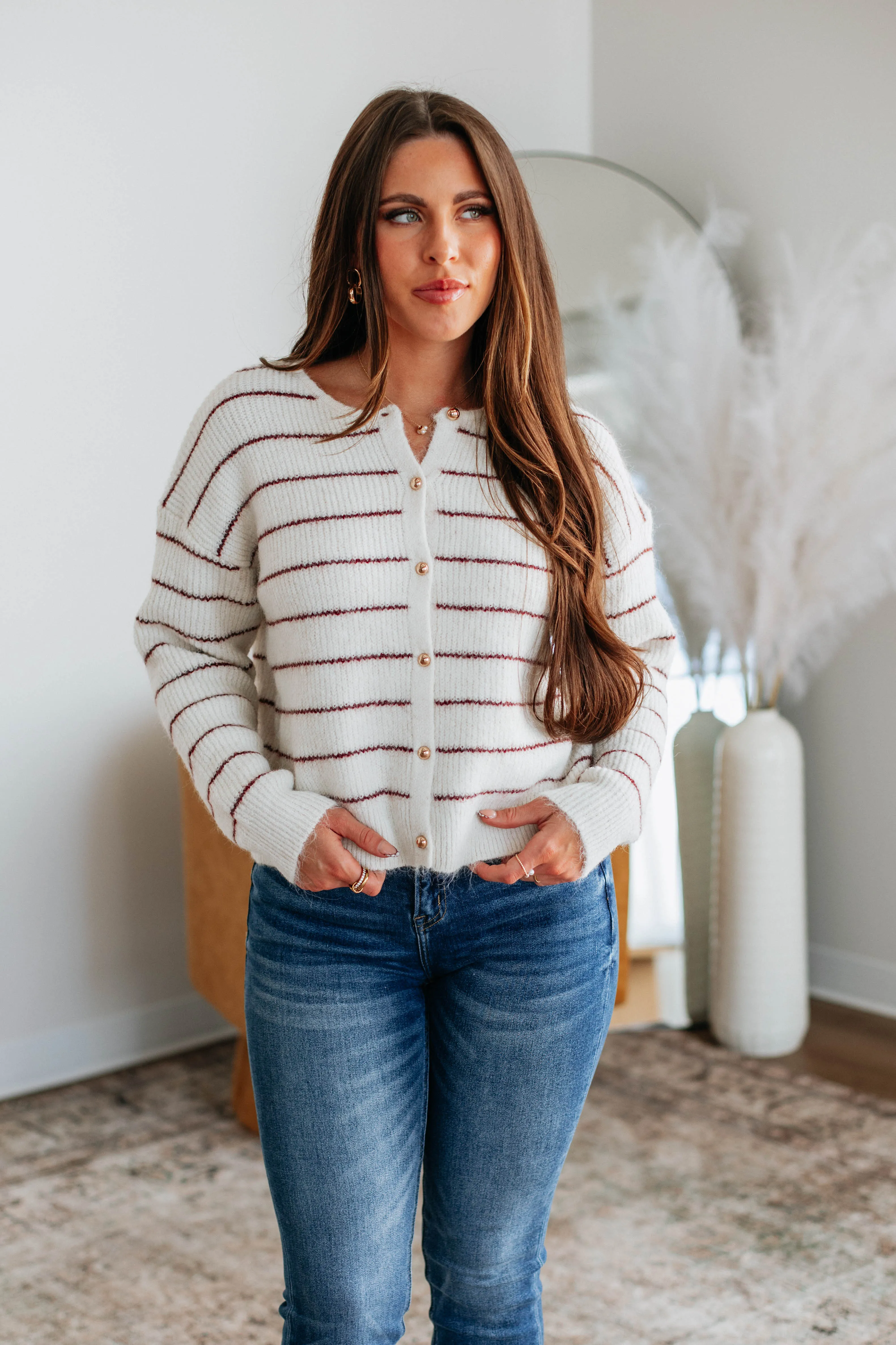 Taysha Striped Cardigan sold by Wild Oak Boutique product image thumbnail 5