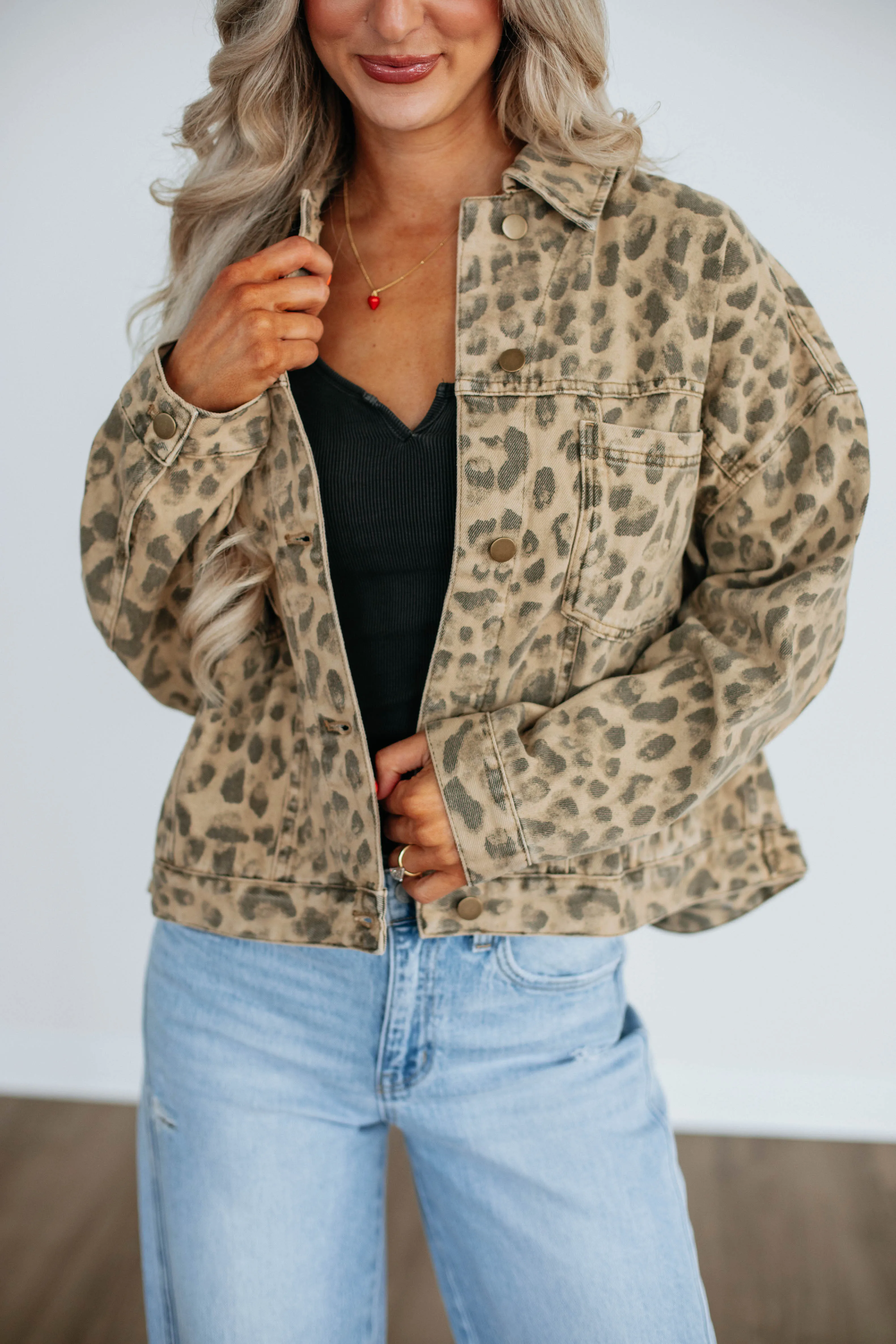 Rylee Leopard Jacket sold by Wild Oak Boutique product image thumbnail 3