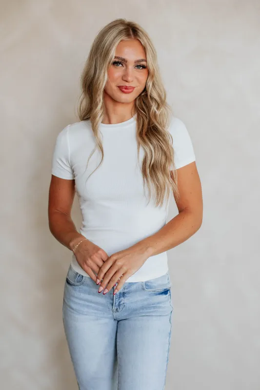 Rory Ribbed Top - Ivory sold by Wild Oak Boutique
