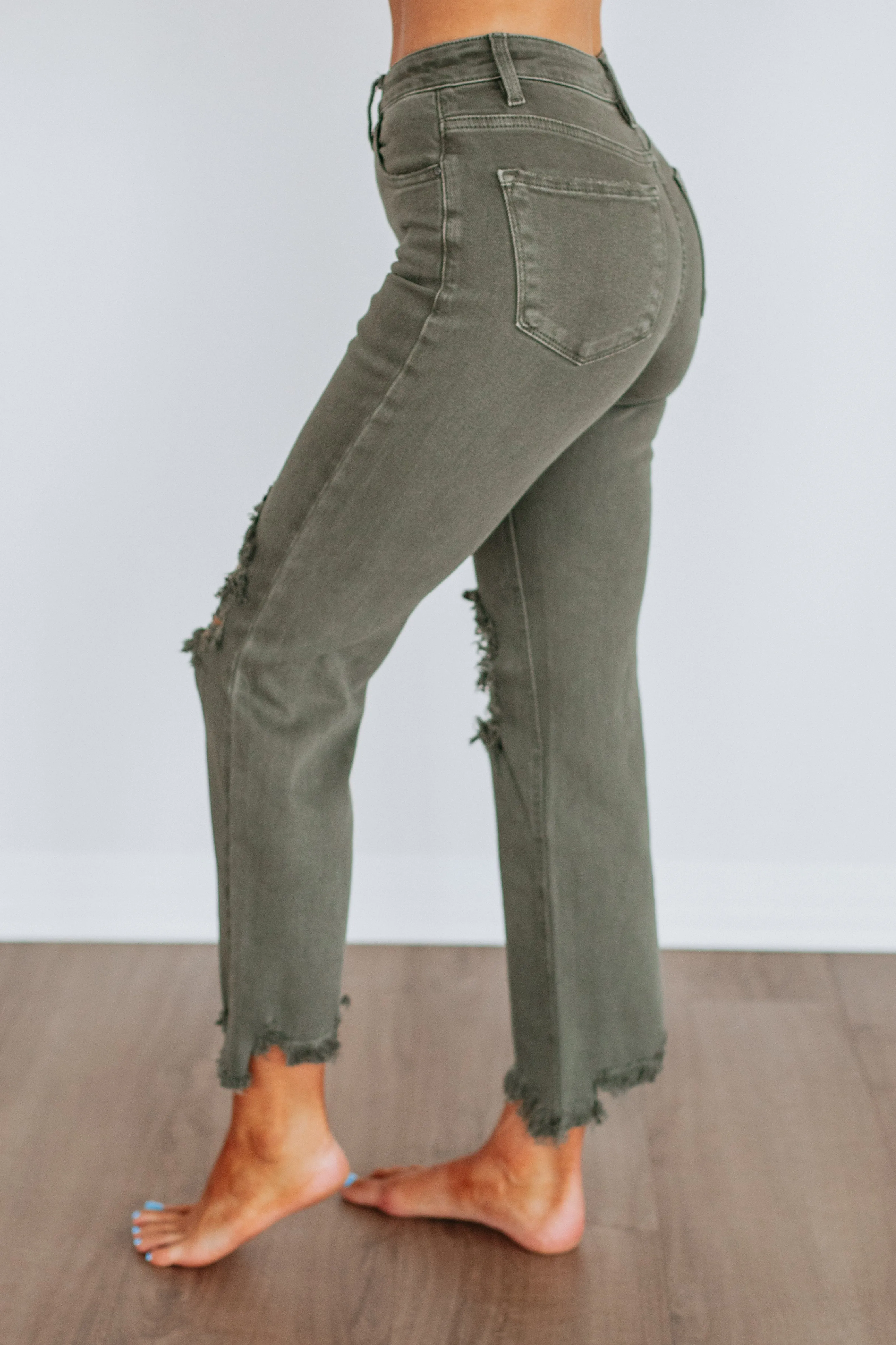 Rudy Risen Jeans - Dark Olive sold by Wild Oak Boutique product image thumbnail 2