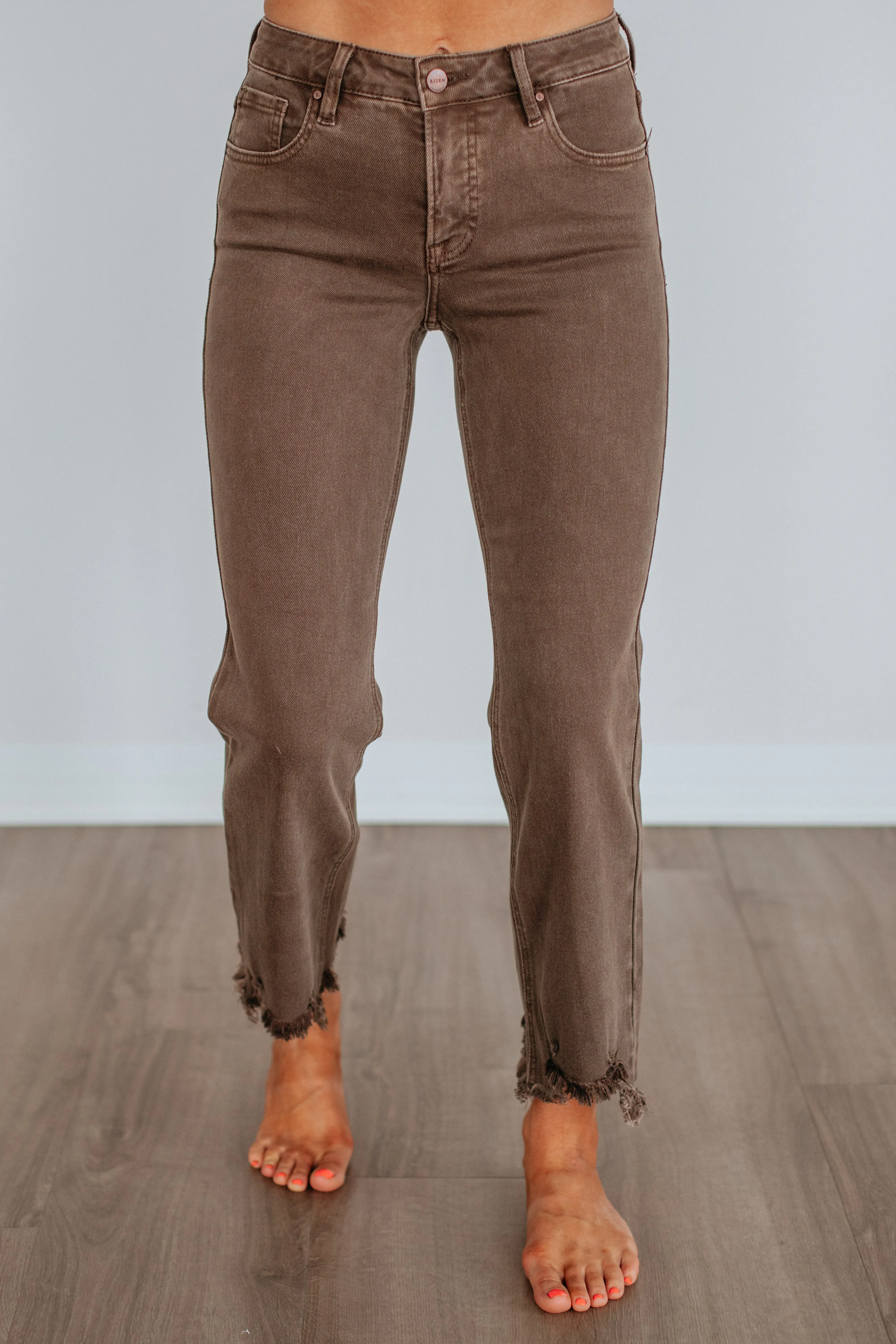 Neona Risen Jeans - Brown sold by Wild Oak Boutique