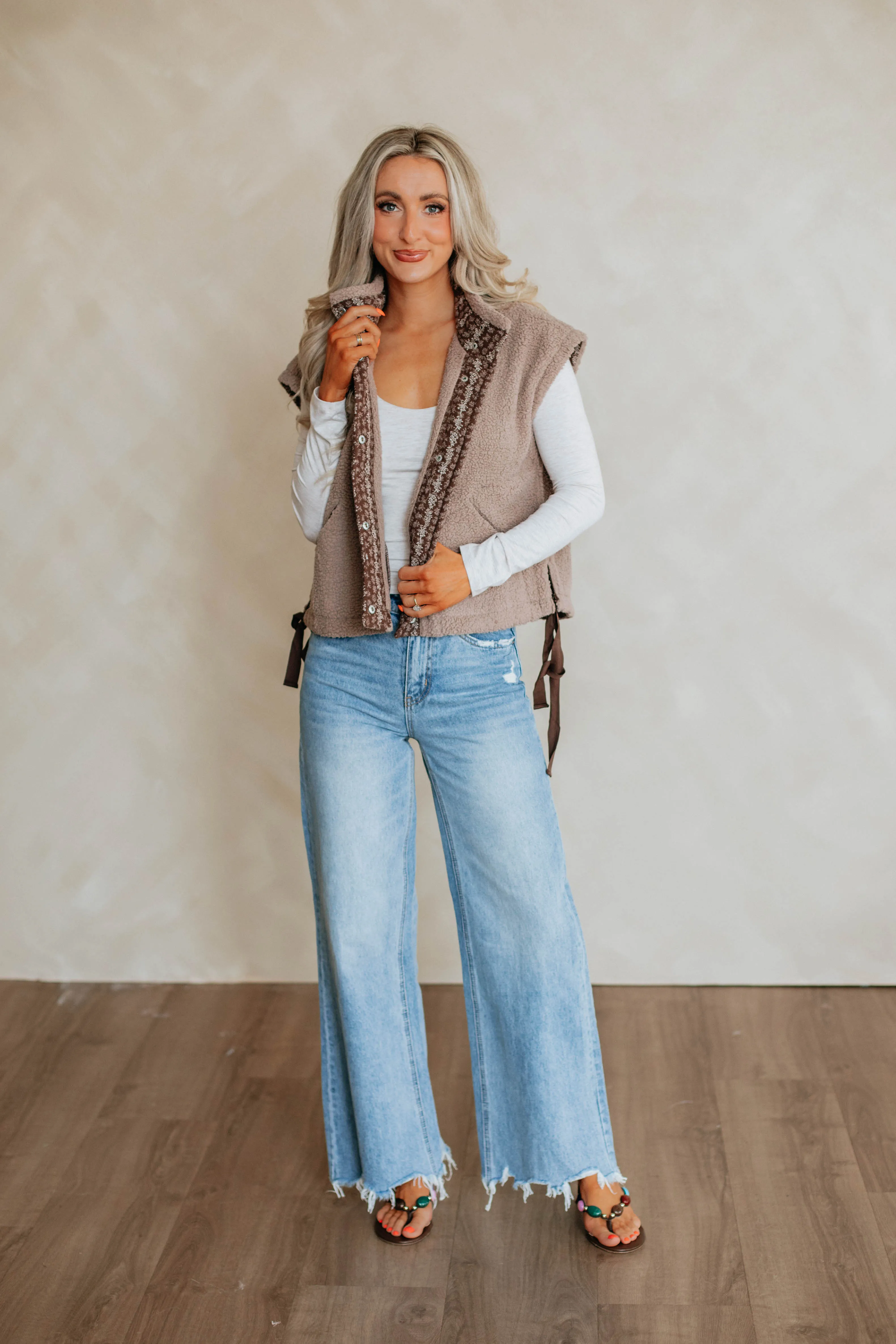 Nichole Sherpa Vest sold by Wild Oak Boutique product image thumbnail 4