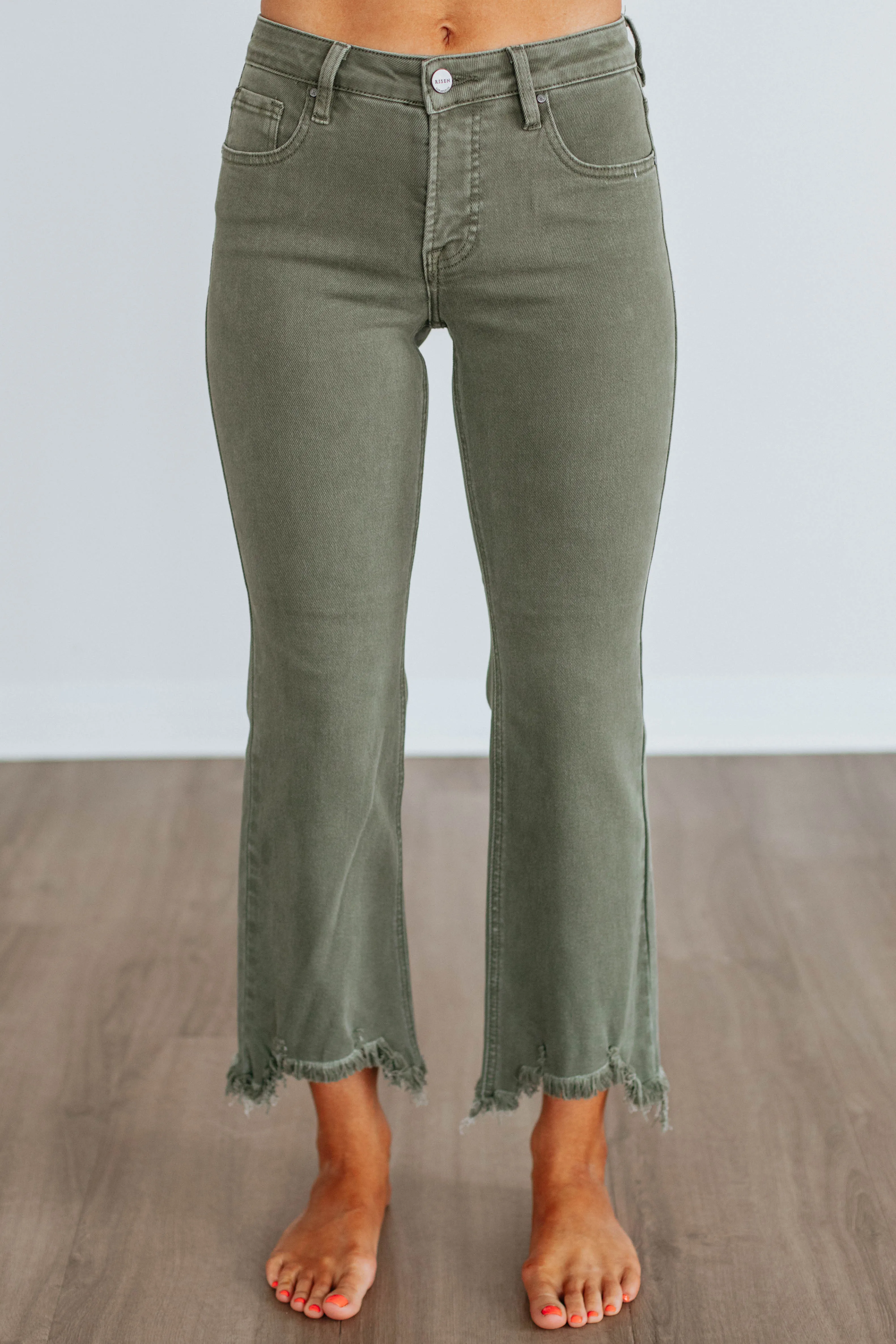 Neona Risen Jeans - Dark Olive sold by Wild Oak Boutique product image thumbnail 3