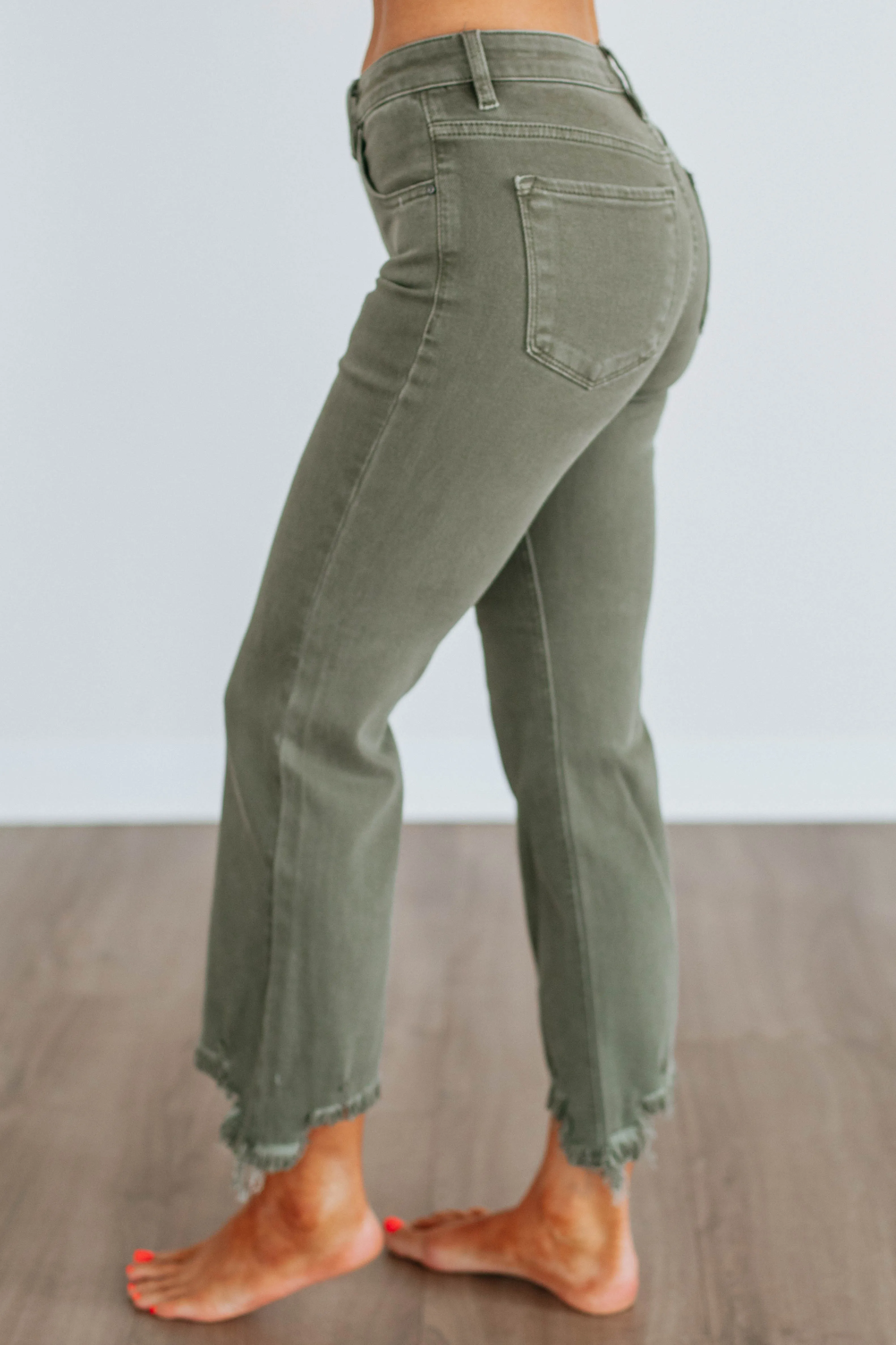 Neona Risen Jeans - Dark Olive sold by Wild Oak Boutique product image thumbnail 2