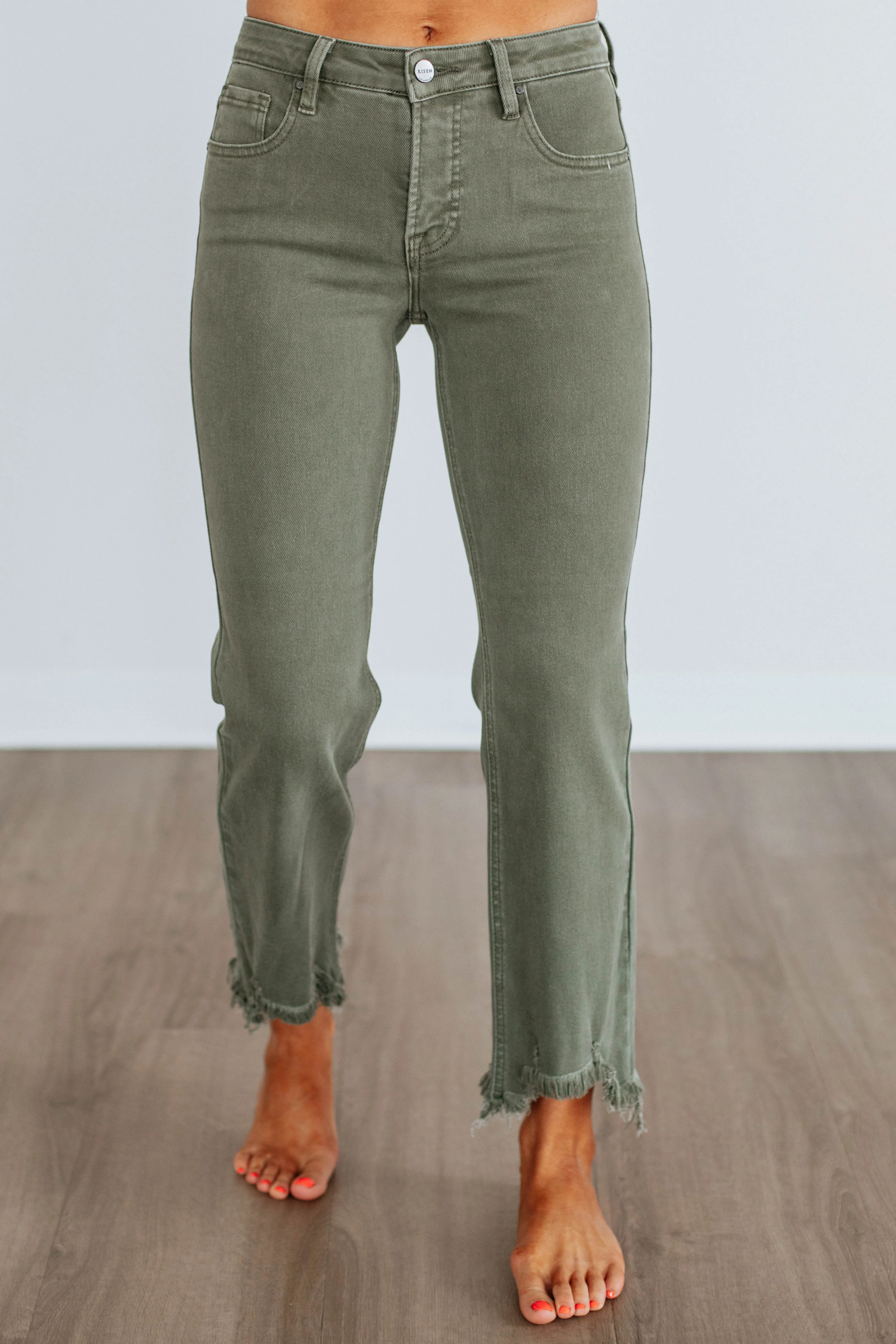 Neona Risen Jeans - Dark Olive sold by Wild Oak Boutique product image thumbnail 5