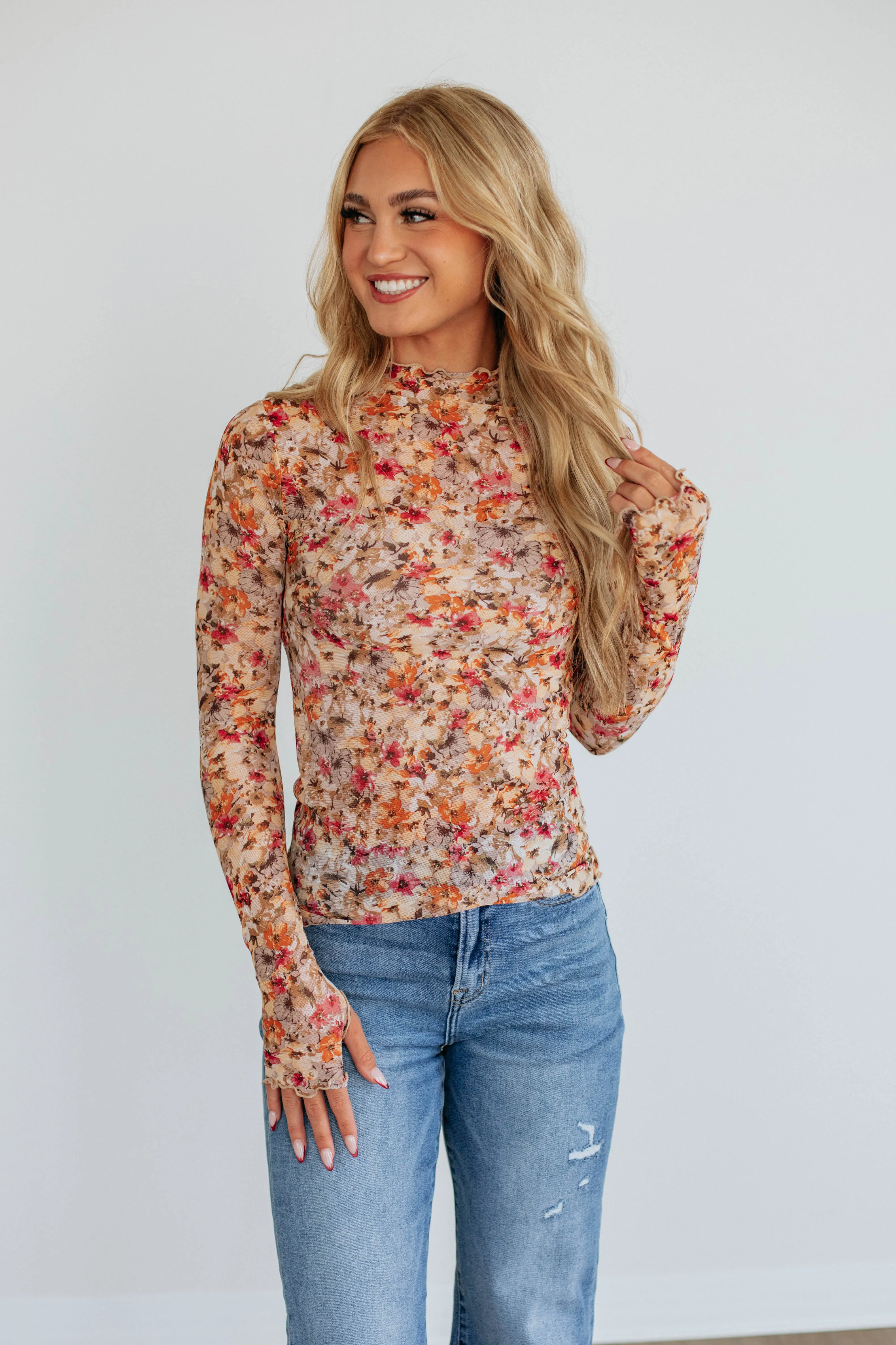 Kaila Mesh Top sold by Wild Oak Boutique