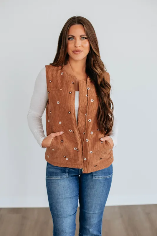 Daisy Corduroy Vest sold by Wild Oak Boutique