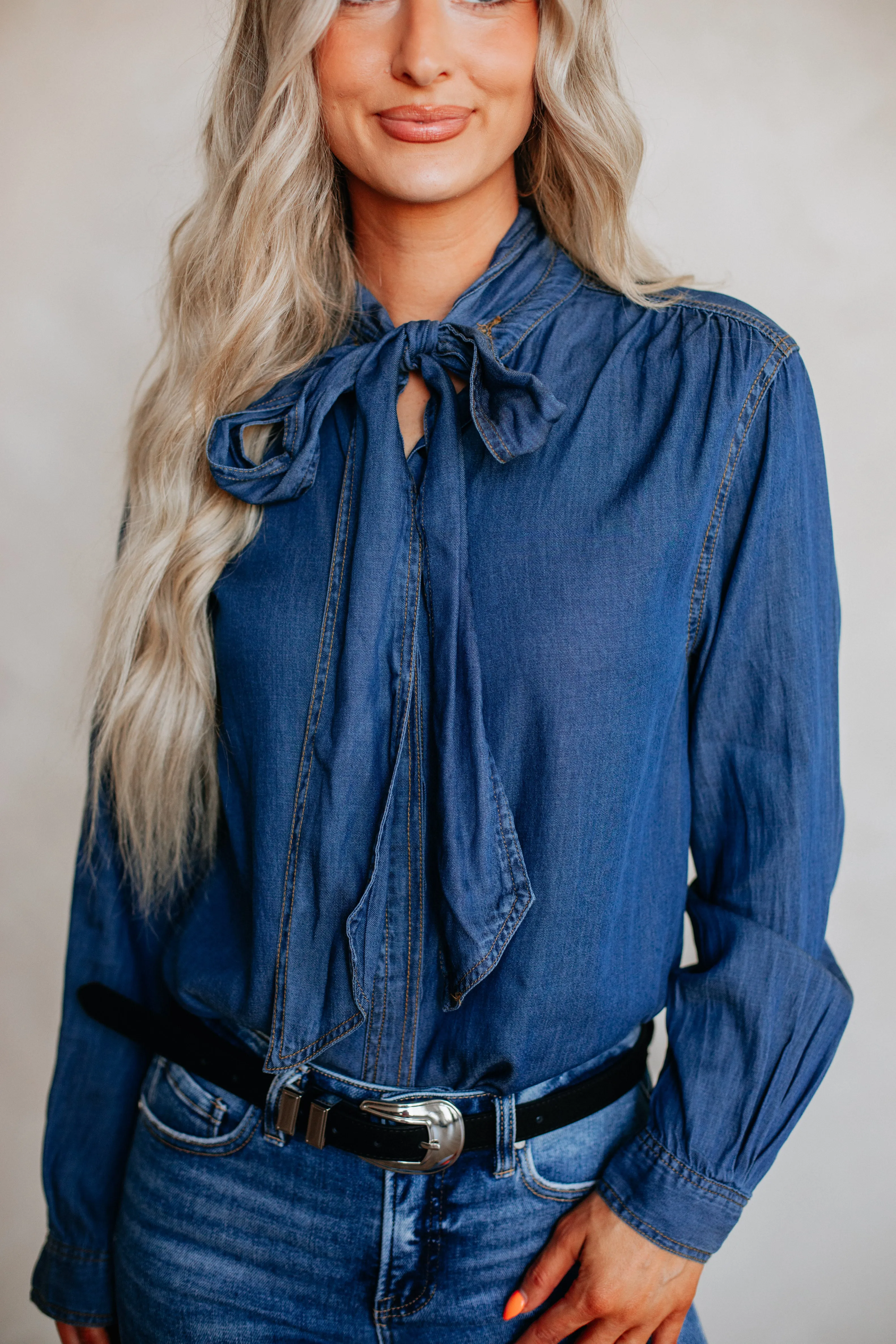 Johnilyn Denim Top sold by Wild Oak Boutique product image thumbnail 2