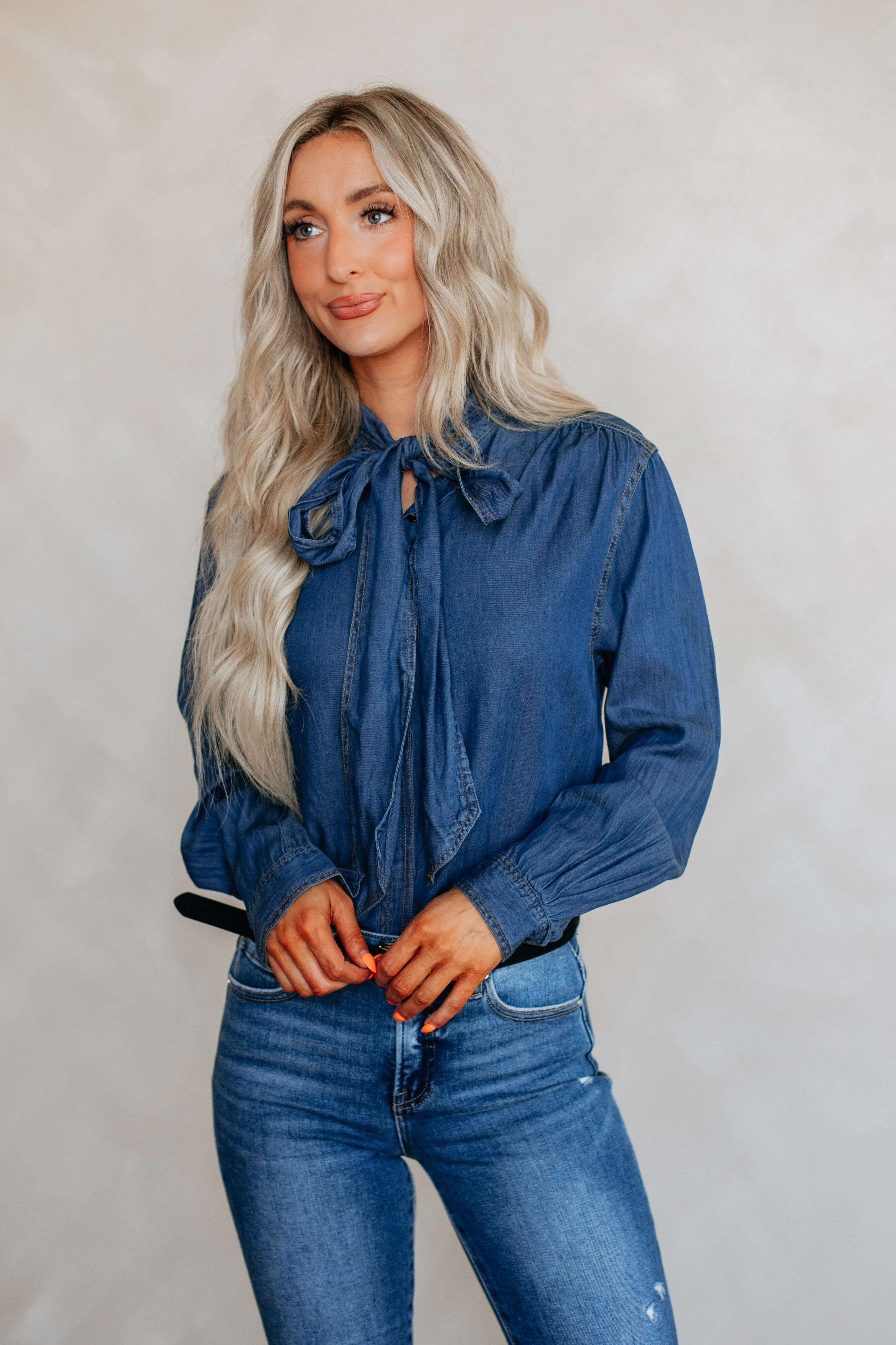 Johnilyn Denim Top sold by Wild Oak Boutique product image thumbnail 4