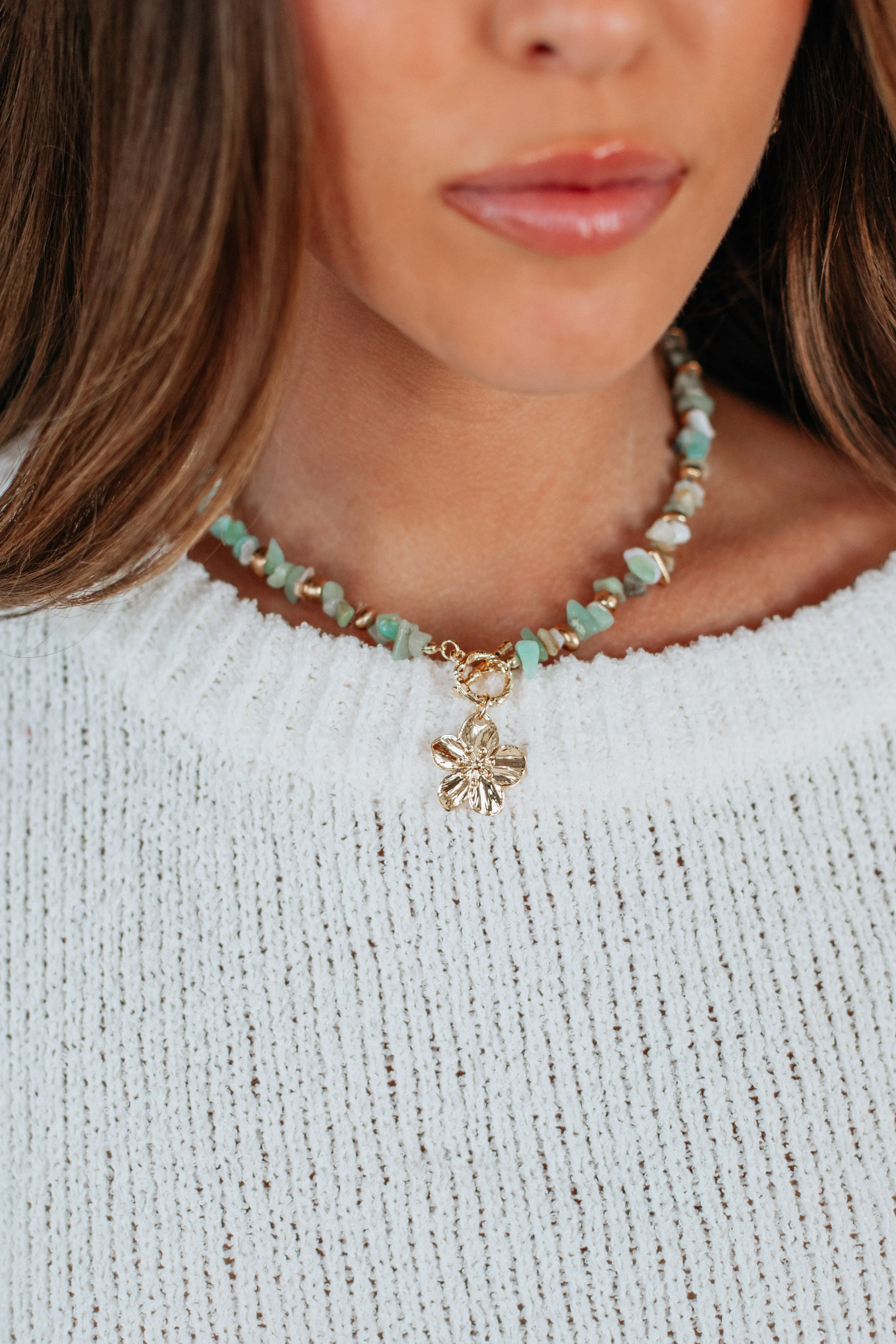 Aquamarine Glow Necklace sold by Wild Oak Boutique product image thumbnail 3