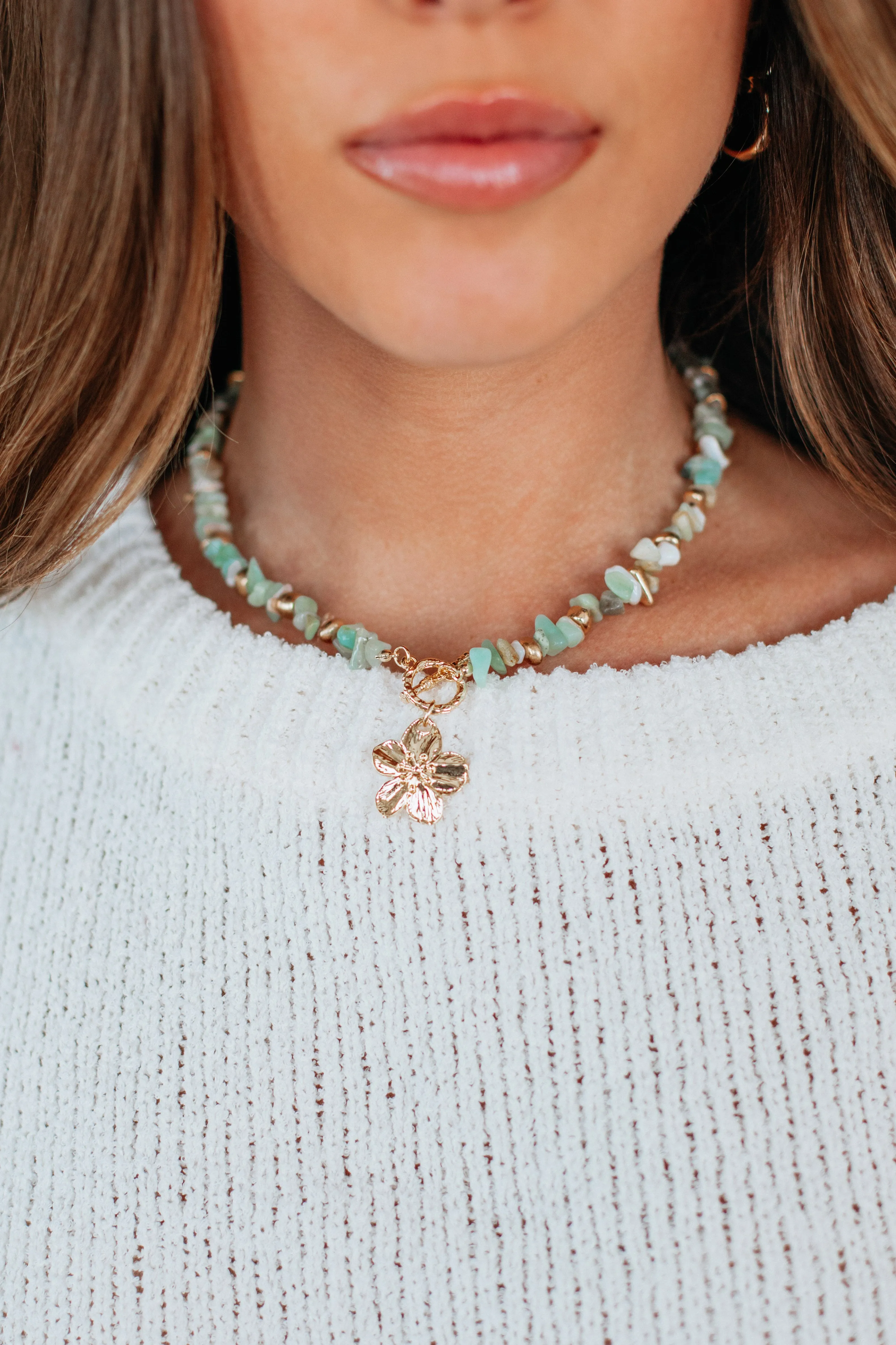 Aquamarine Glow Necklace sold by Wild Oak Boutique product image thumbnail 2