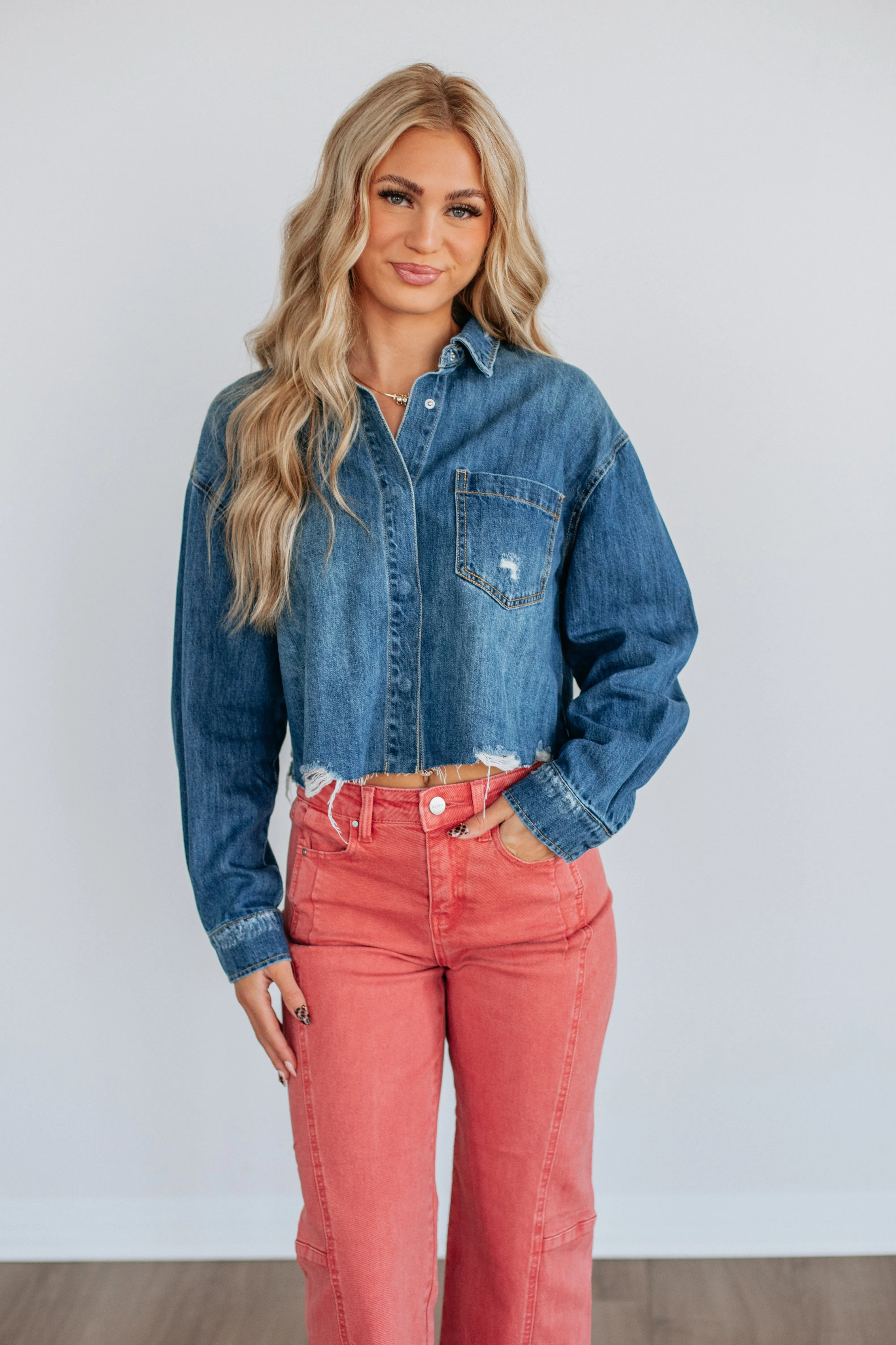 Kenni Risen Denim Jacket sold by Wild Oak Boutique